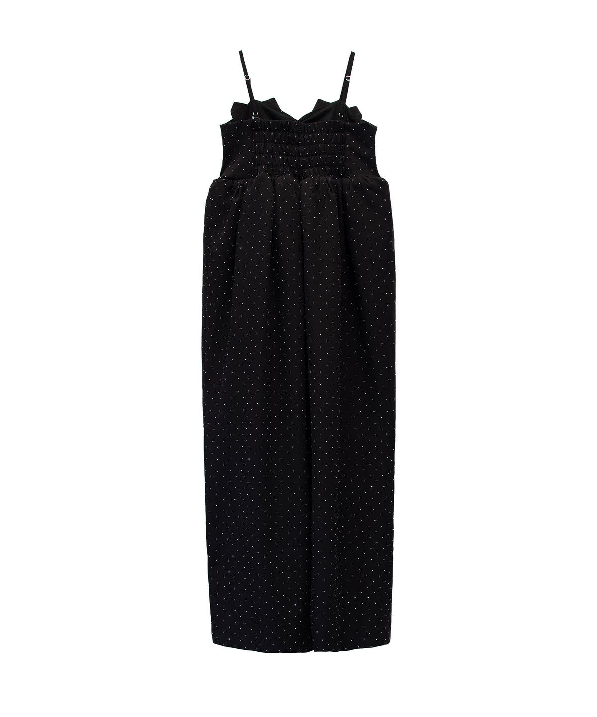 GRINT RIBBON LONG DRESS ブラック 背面全身物撮り画像