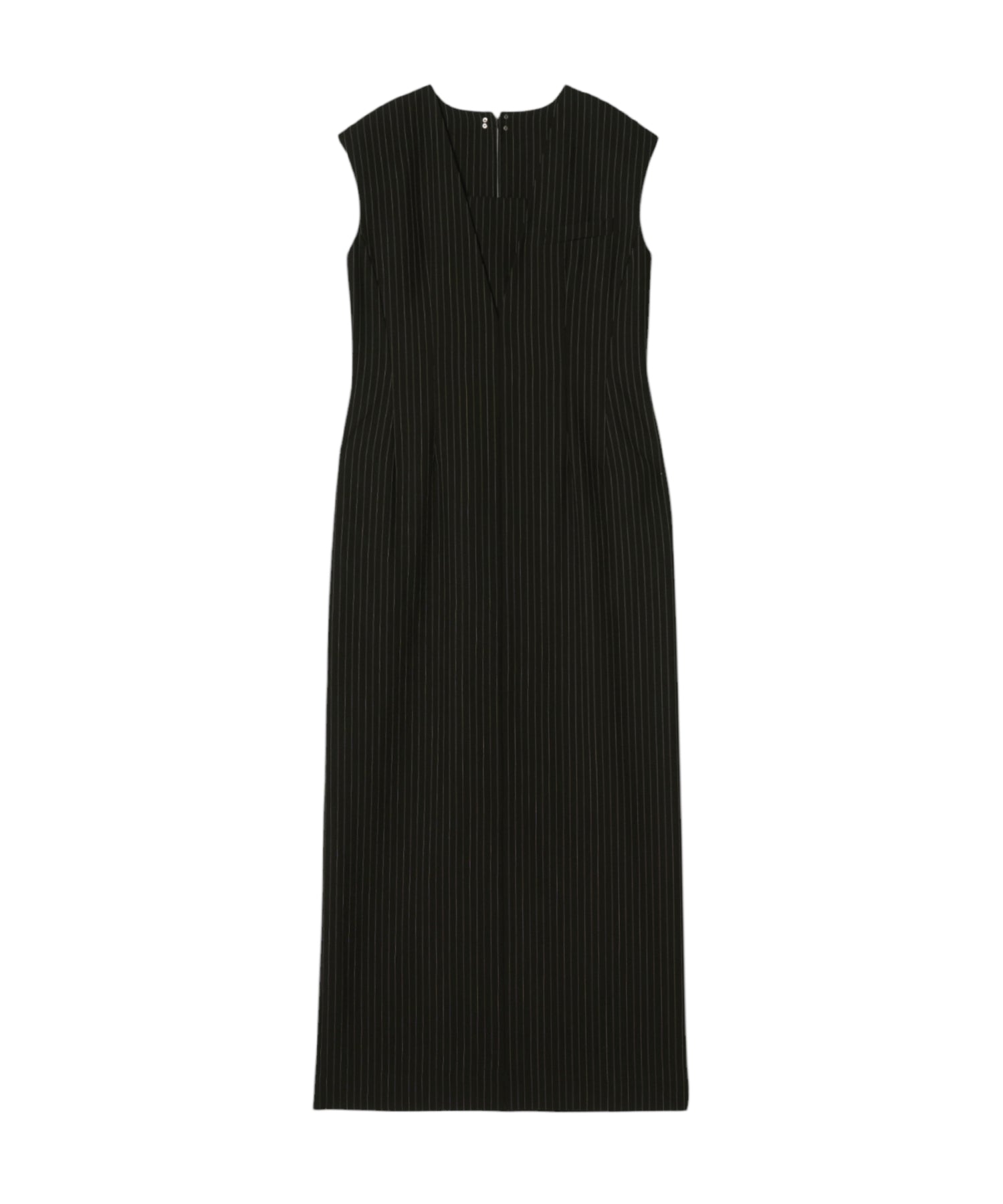 PINSTRIPE SLEEVELESS BUSTIER DRESS