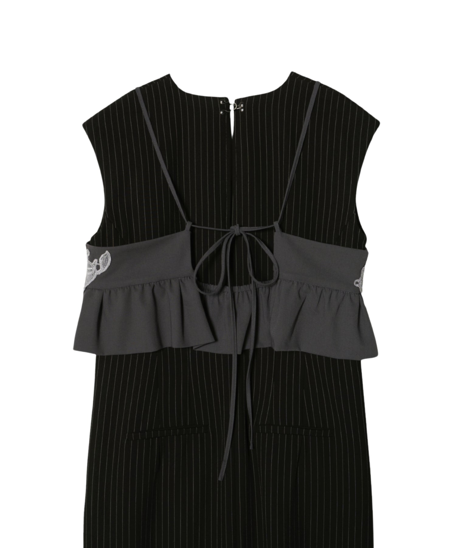PINSTRIPE SLEEVELESS BUSTIER DRESS