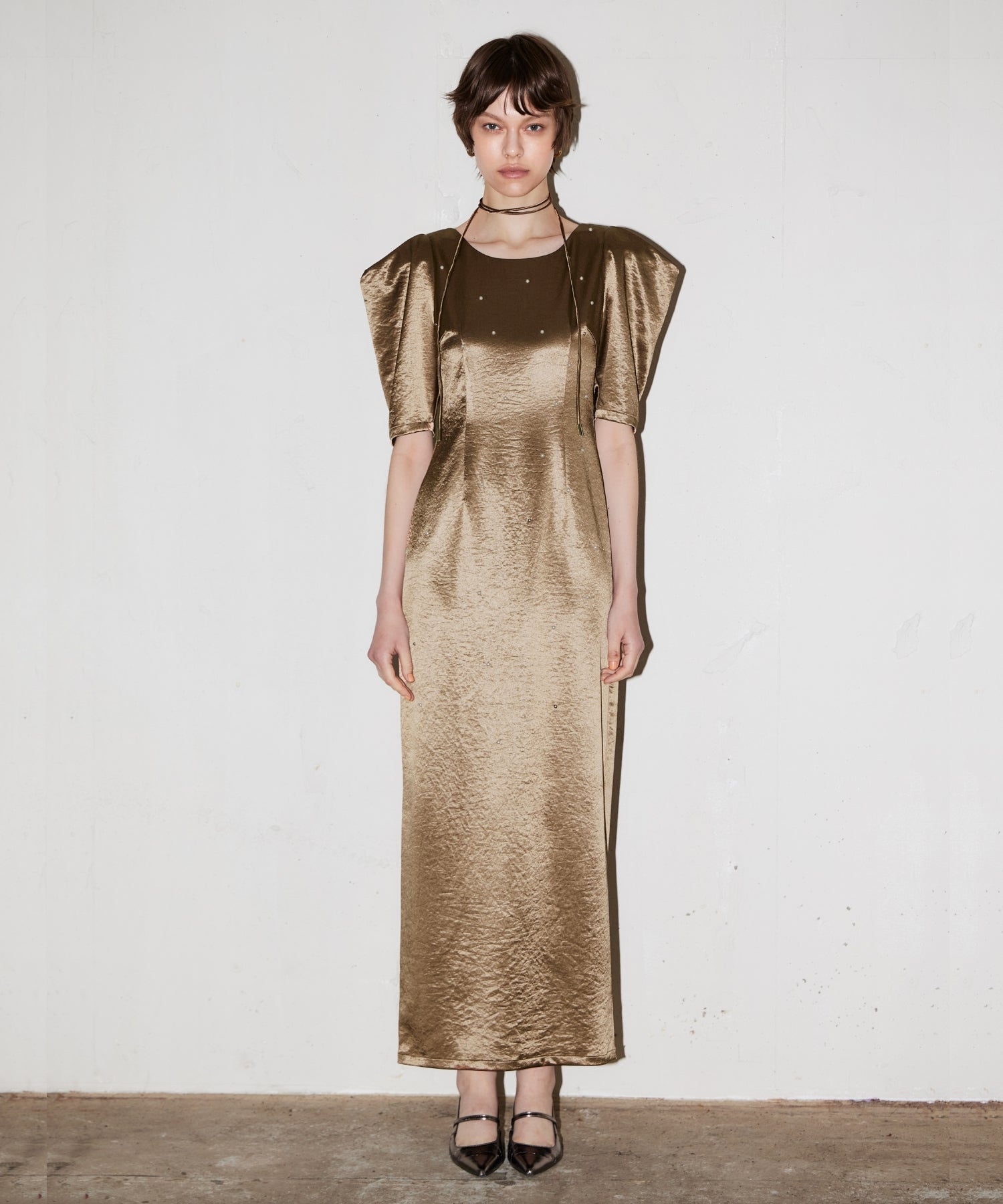 PEARL GLOW SATIN DRESS