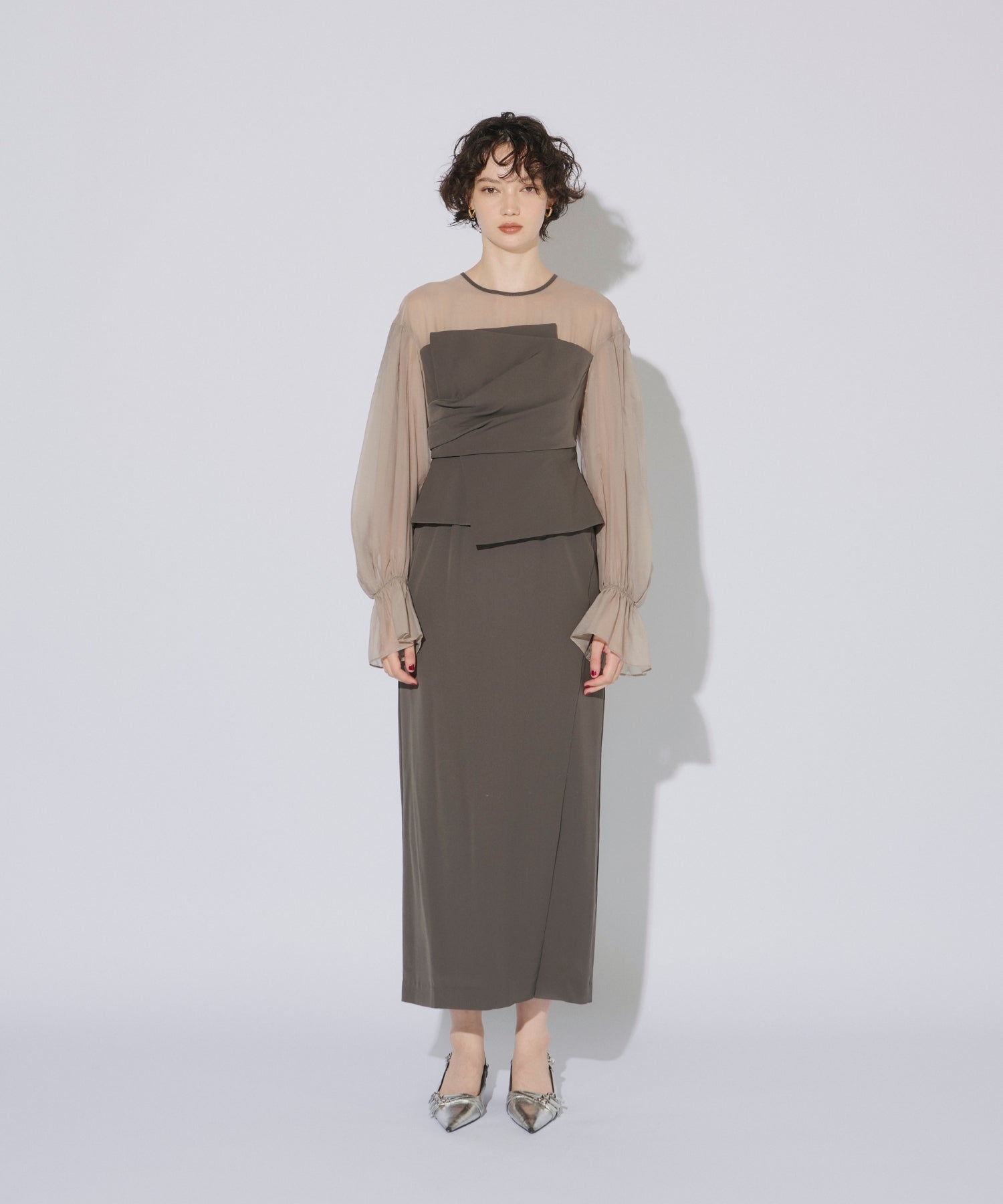 DRAPED BUSTIER DRESS
