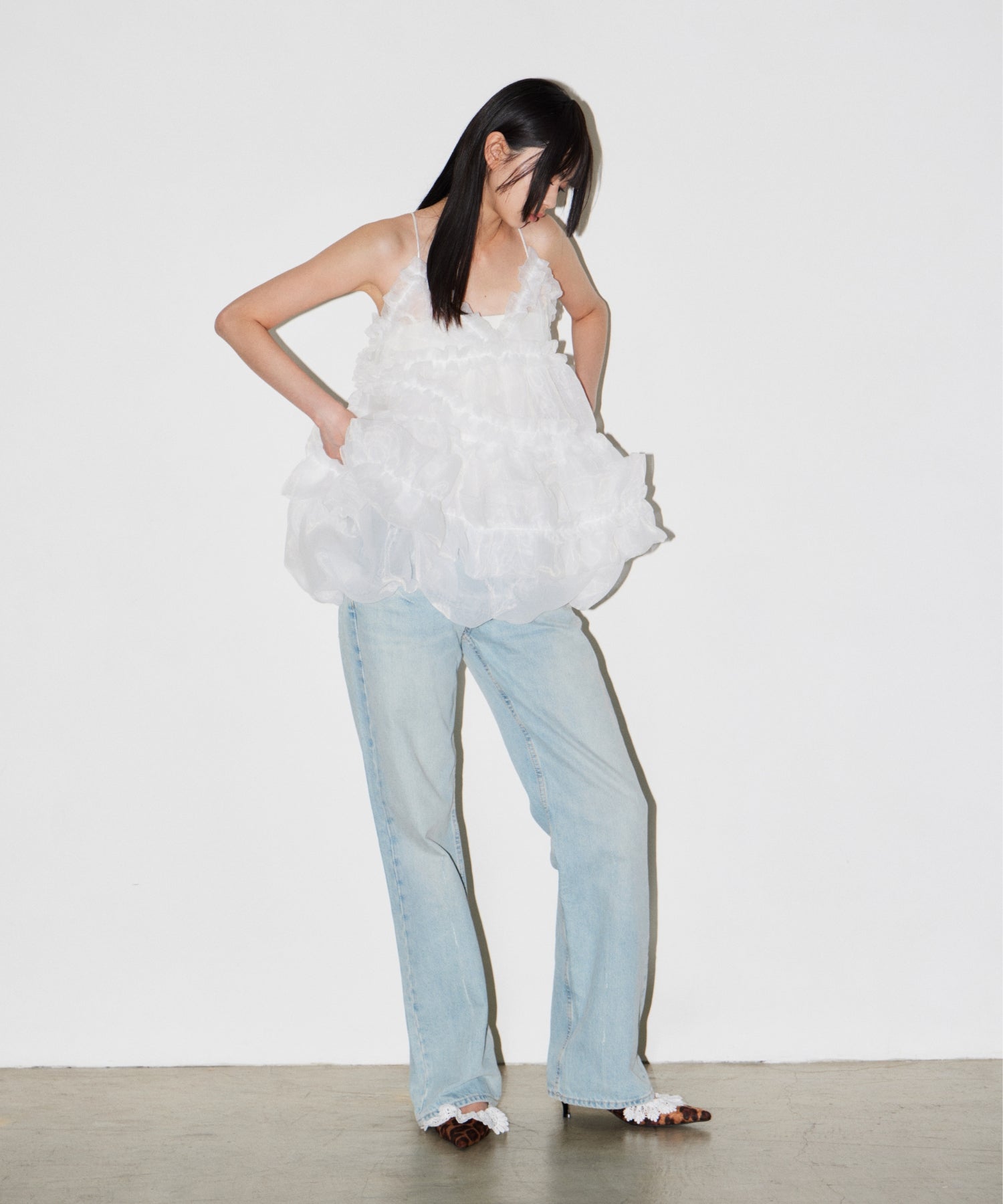 【POPUP】ORGANZA FRILL BALLOON CAMI