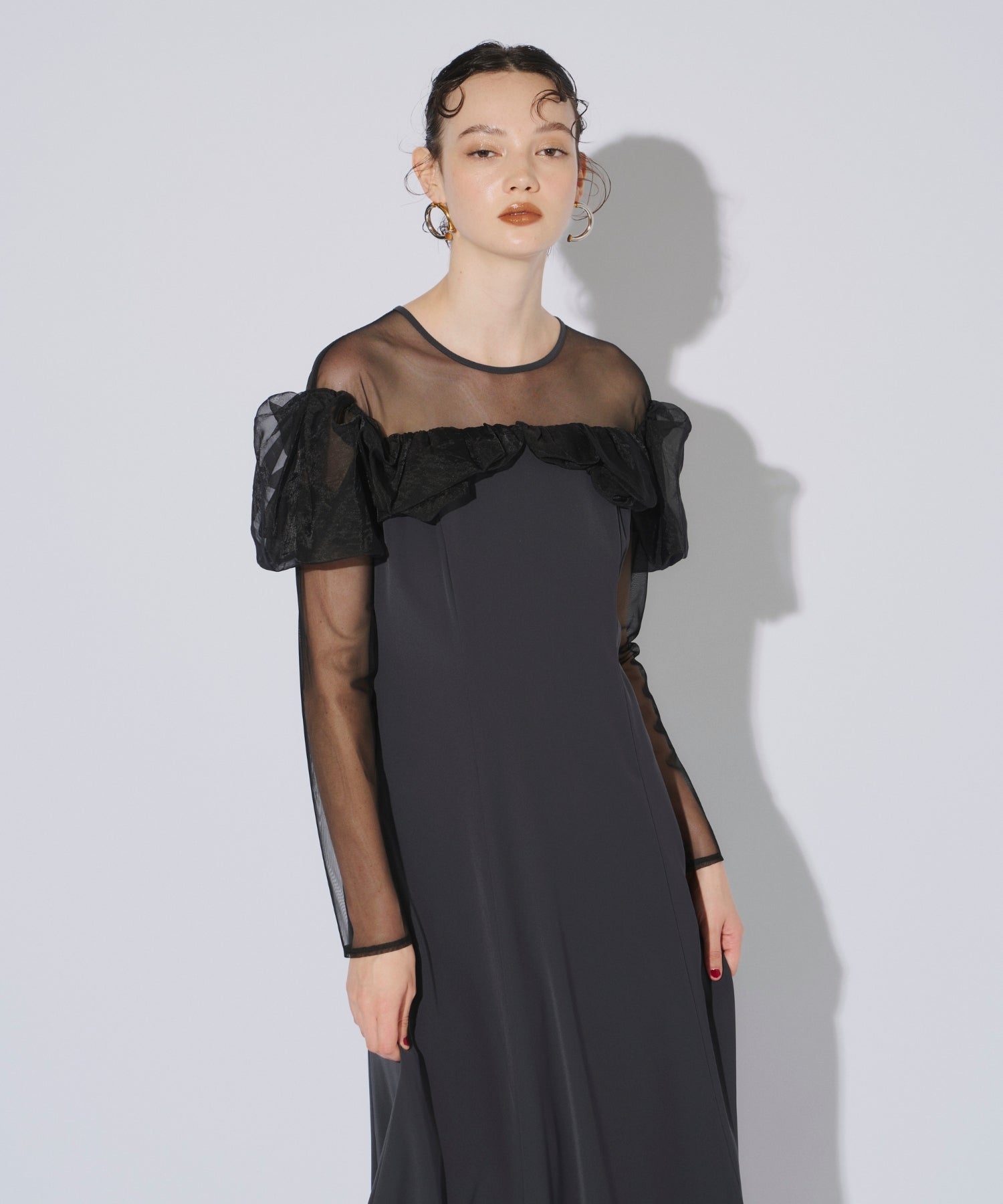 FRILLS FLARE DRESS