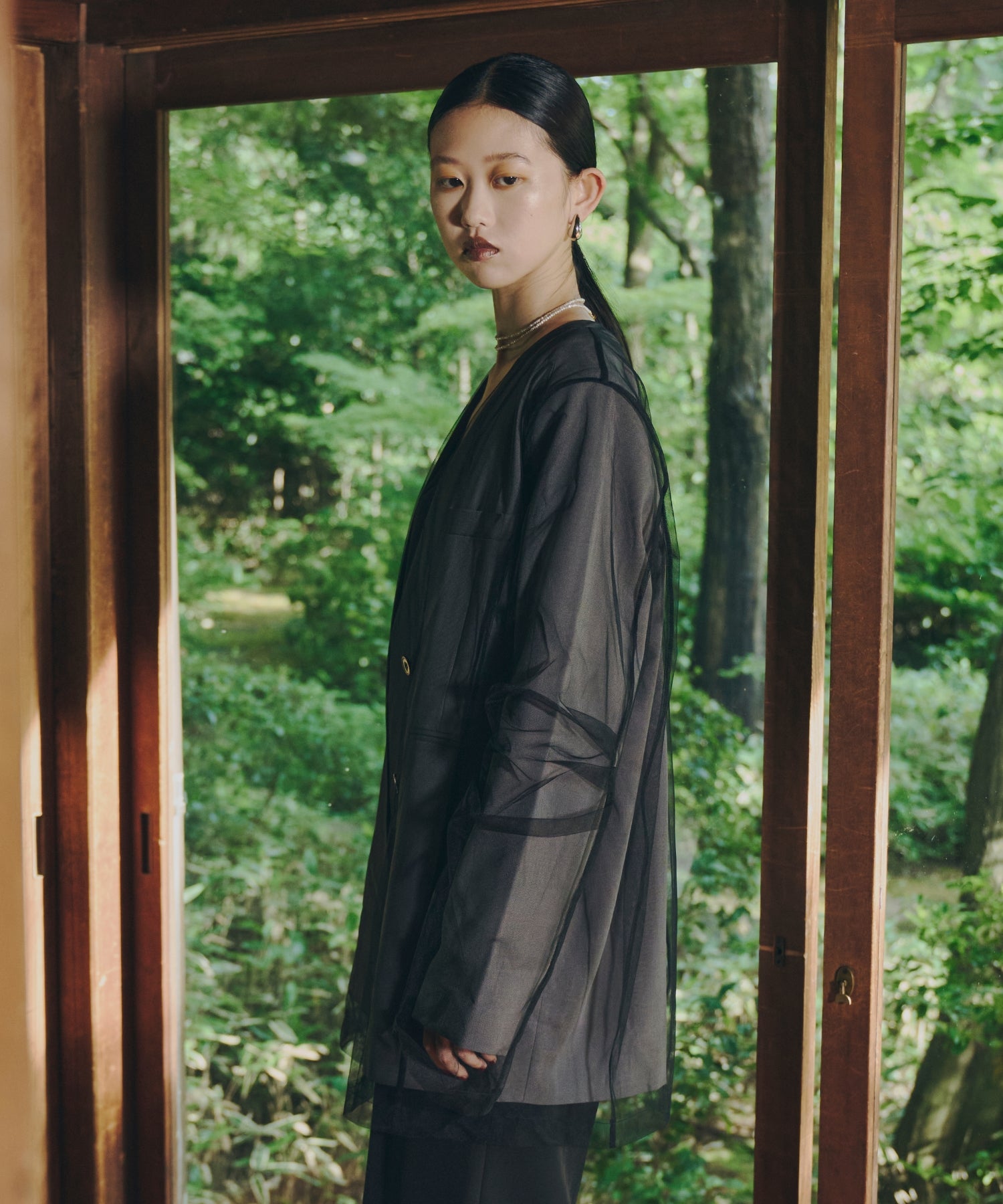 BOXY LAYERED TULLE JACKET
