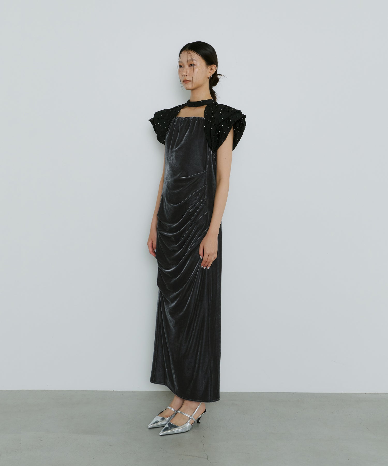 DRAPE VELOUR DRESS