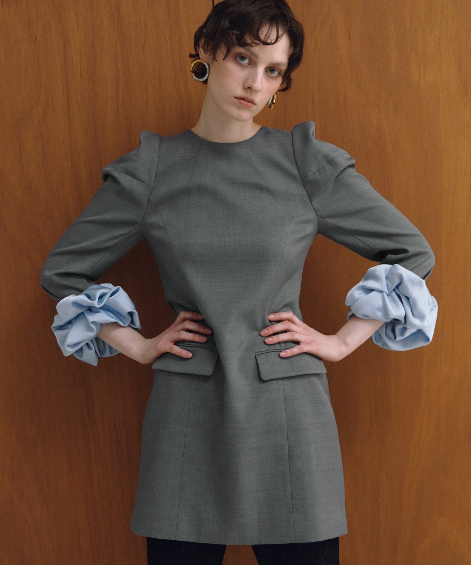 CHOUCHOU SLEEVE MINI DRESS SET