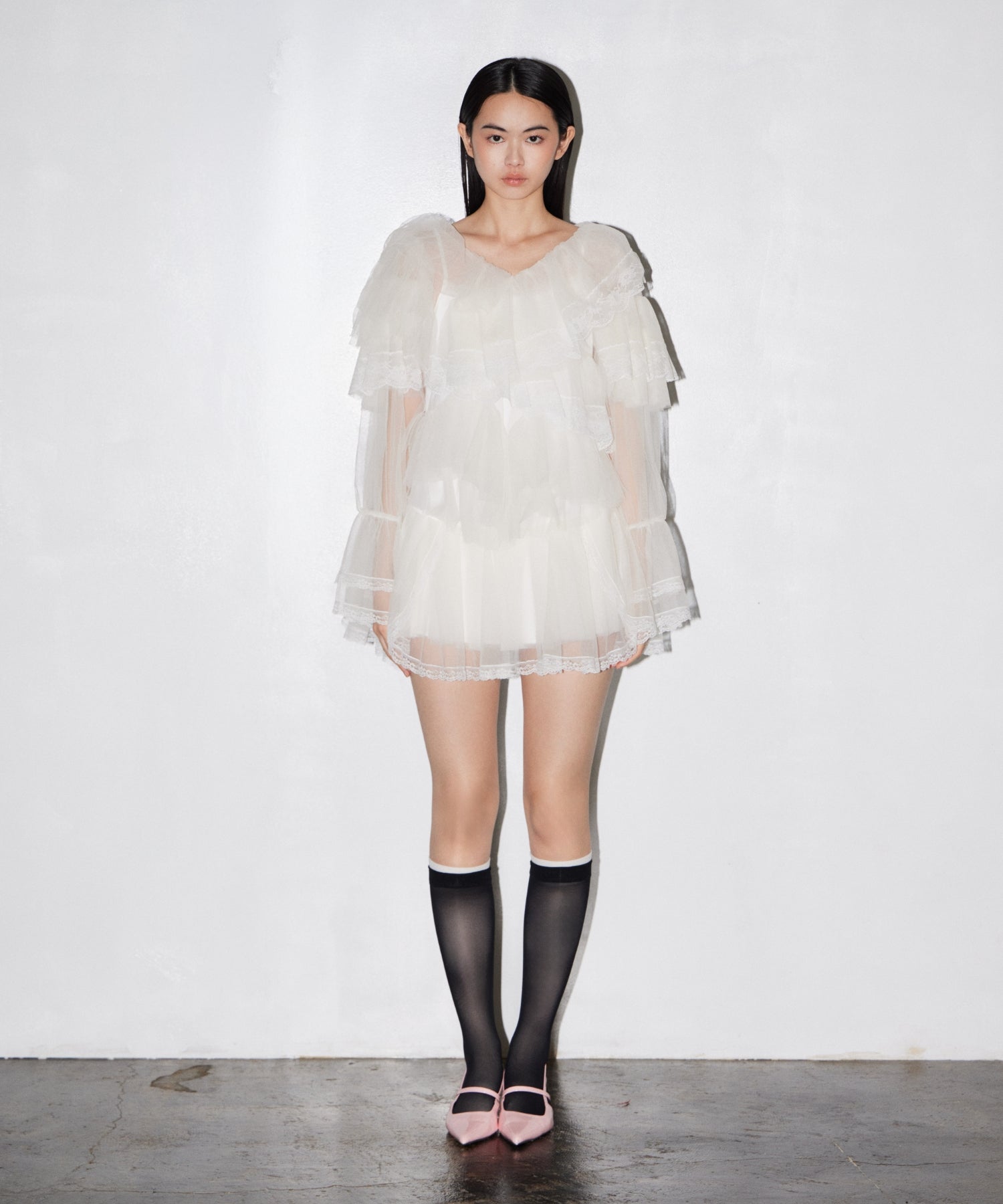 RUFFLE TULLE TOPS & MINI DRESS