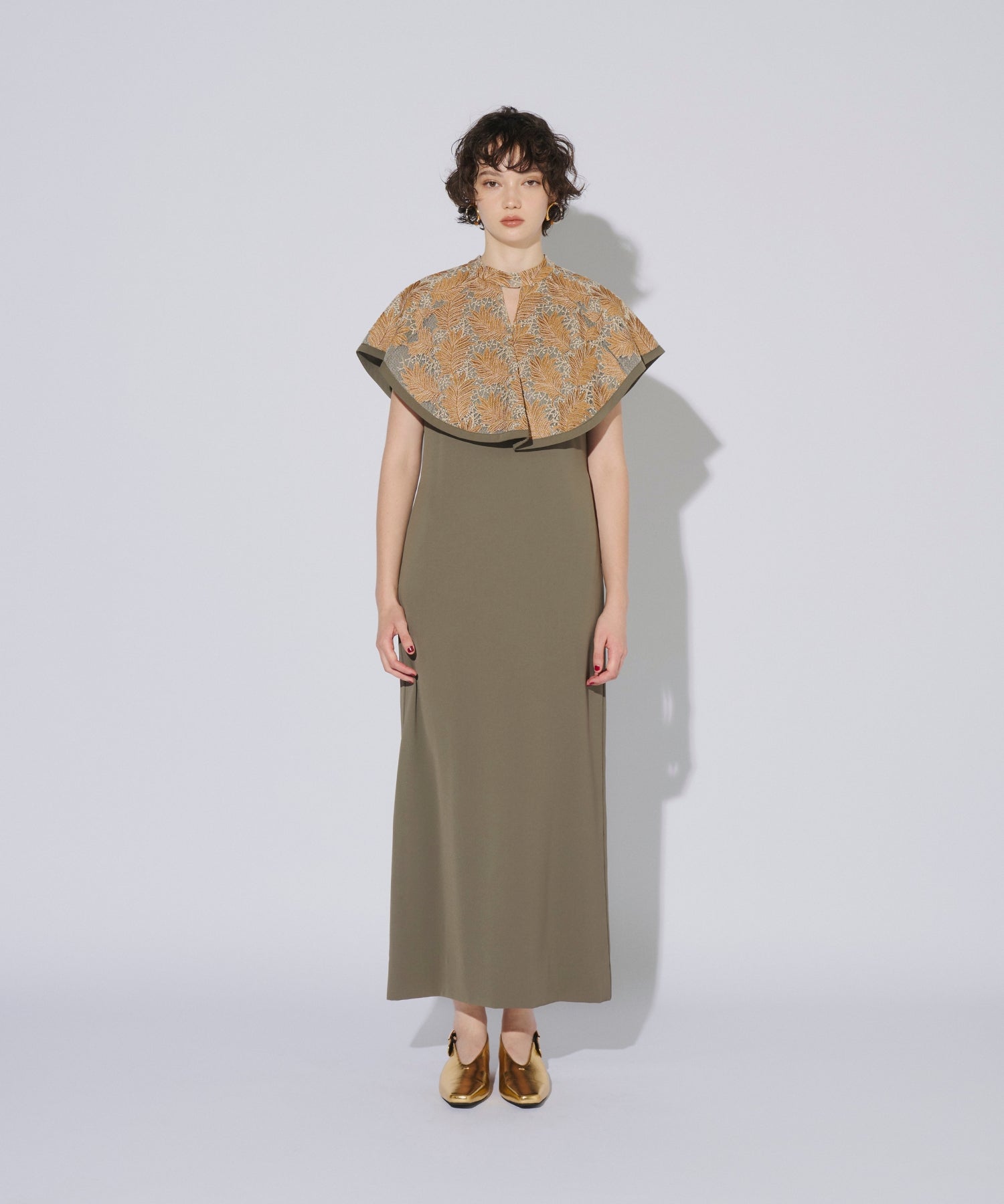 EMBROIDERY CAPE DRESS
