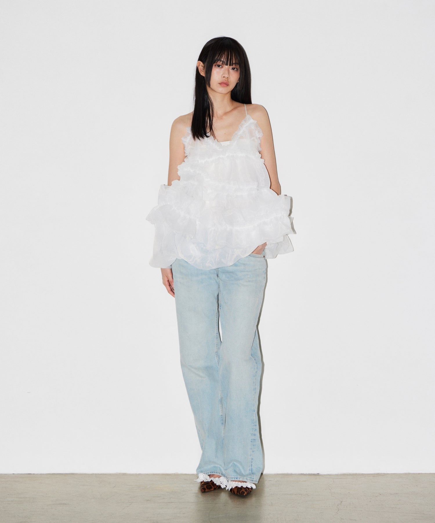 【POPUP】ORGANZA FRILL BALLOON CAMI