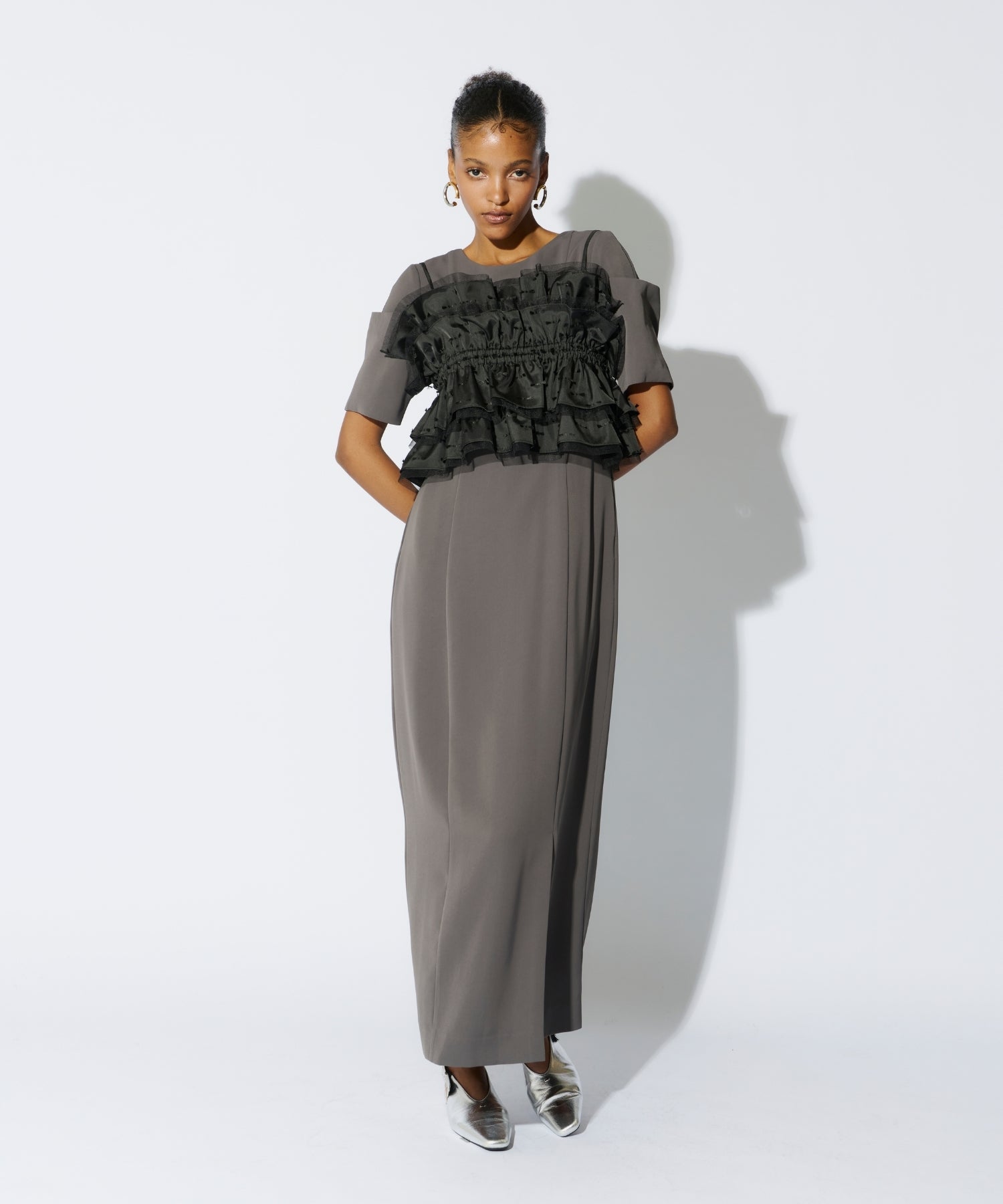 RIBBON JACQUARD BUSTIER DRESS