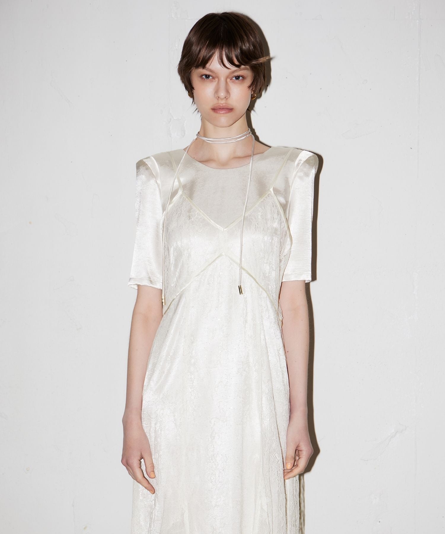 SPARKLE LACE SATIN DRESS
