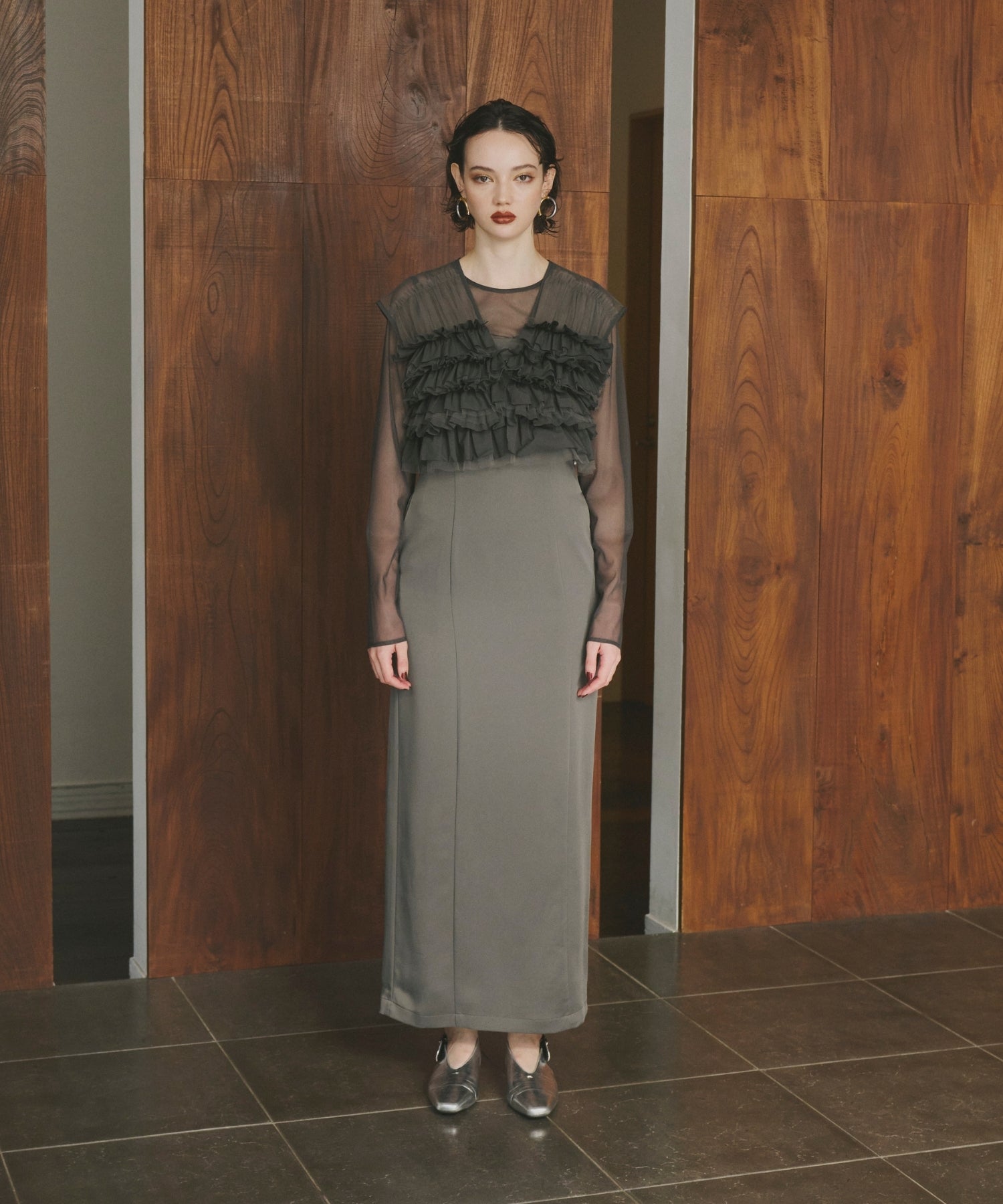 TAFFETA TULLE VEST SET DRESS