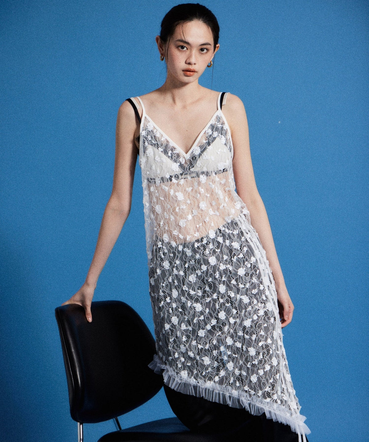 【POPUP】FLOWER SPANGLE CAMI DRESS