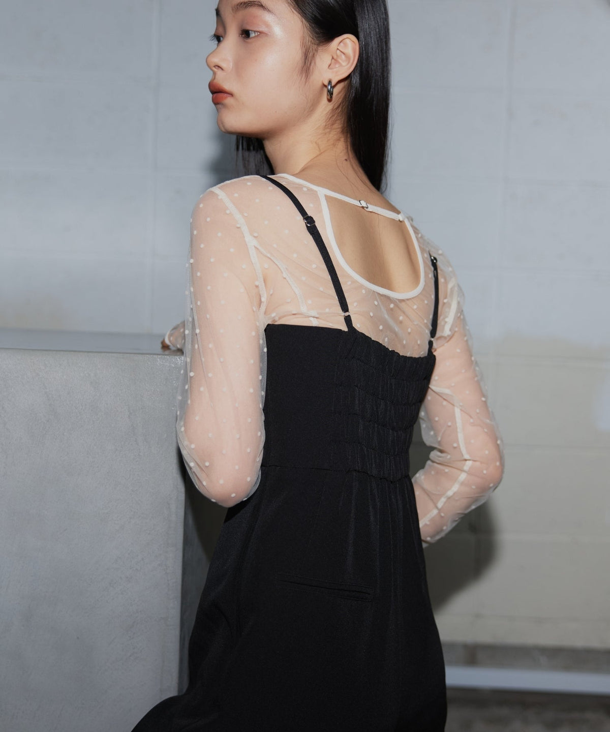 【POPUP】DOT SHEER TOPS