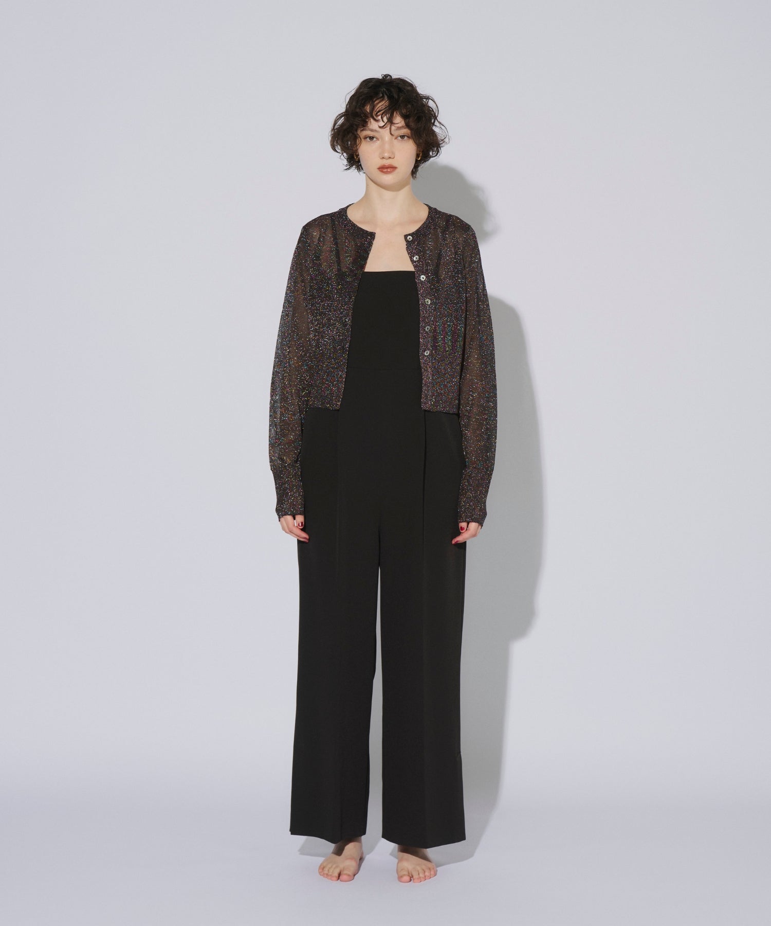 GLITTER CREW NECK CARDIGAN