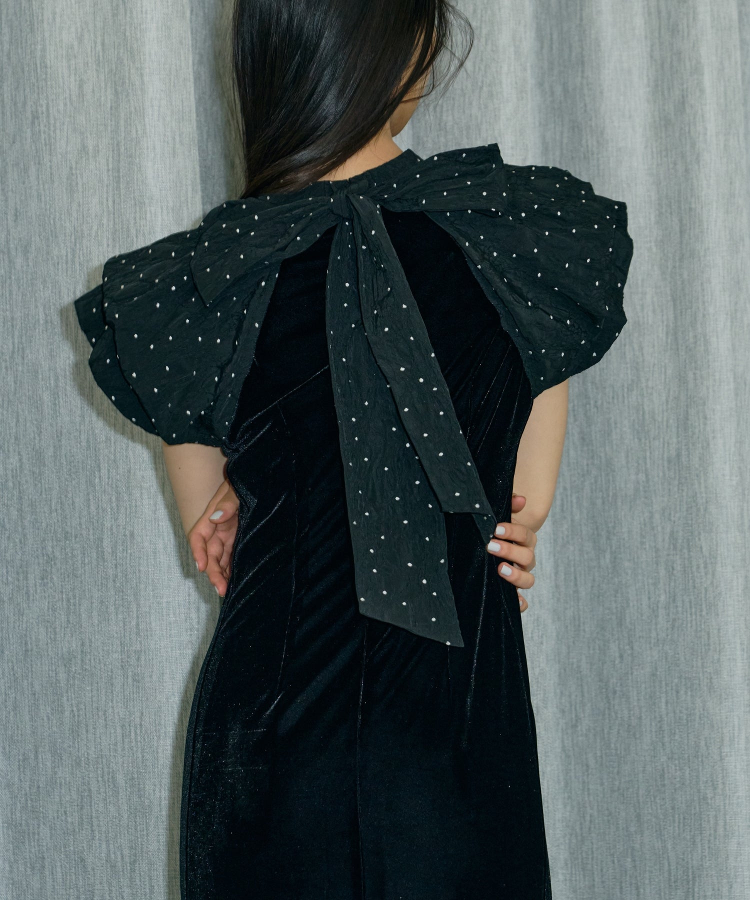 DRAPE VELOUR DRESS