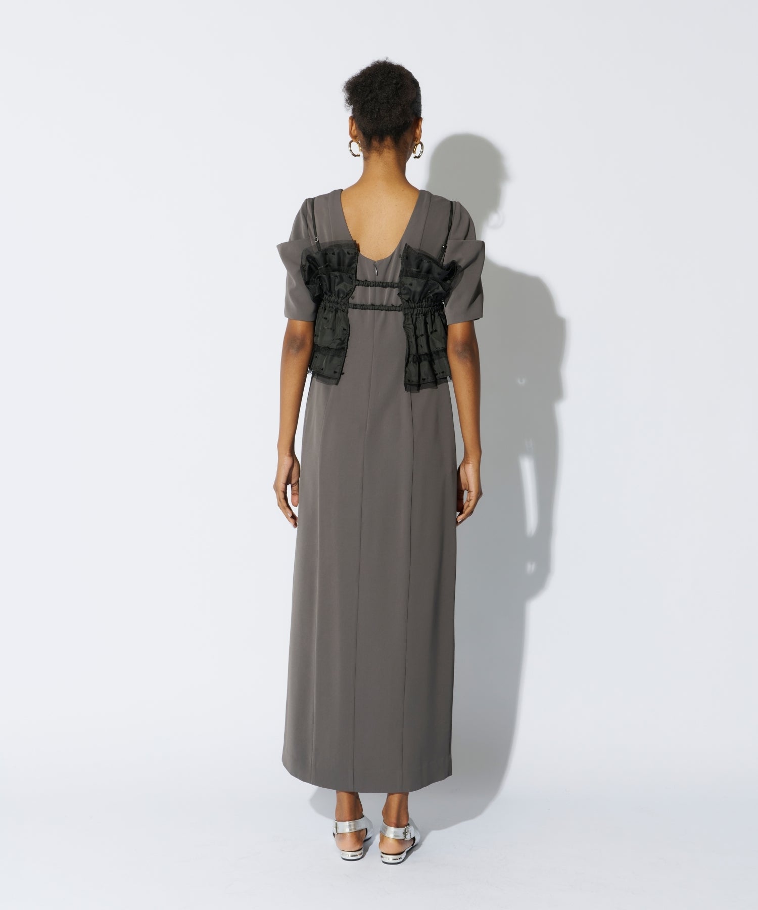 RIBBON JACQUARD BUSTIER DRESS