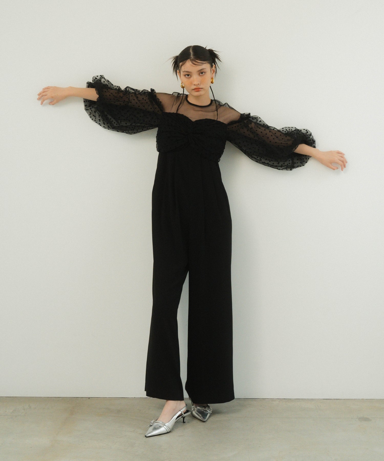 FLOCKY DOT PANTS DRESS