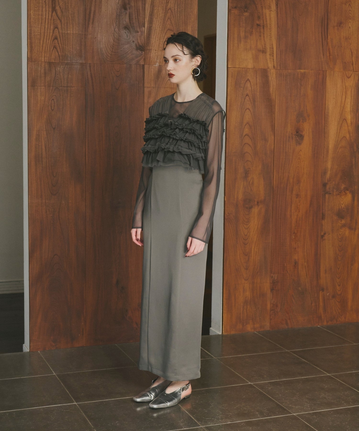 TAFFETA TULLE VEST SET DRESS