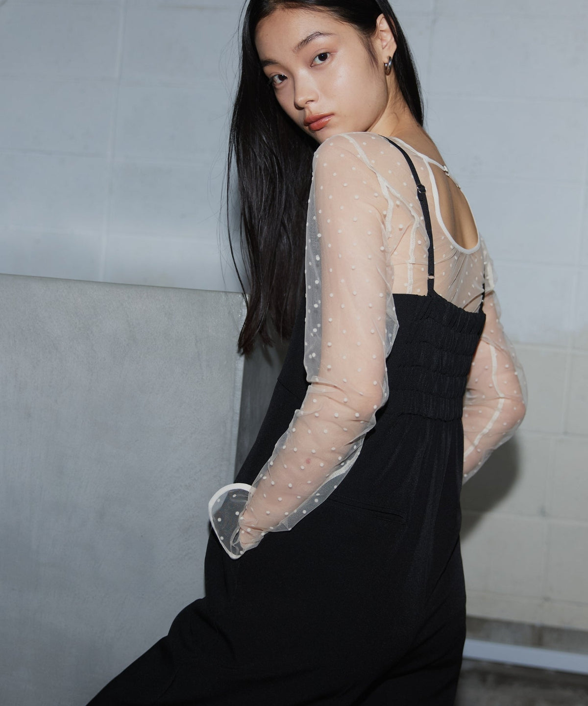 【POPUP】DOT SHEER TOPS