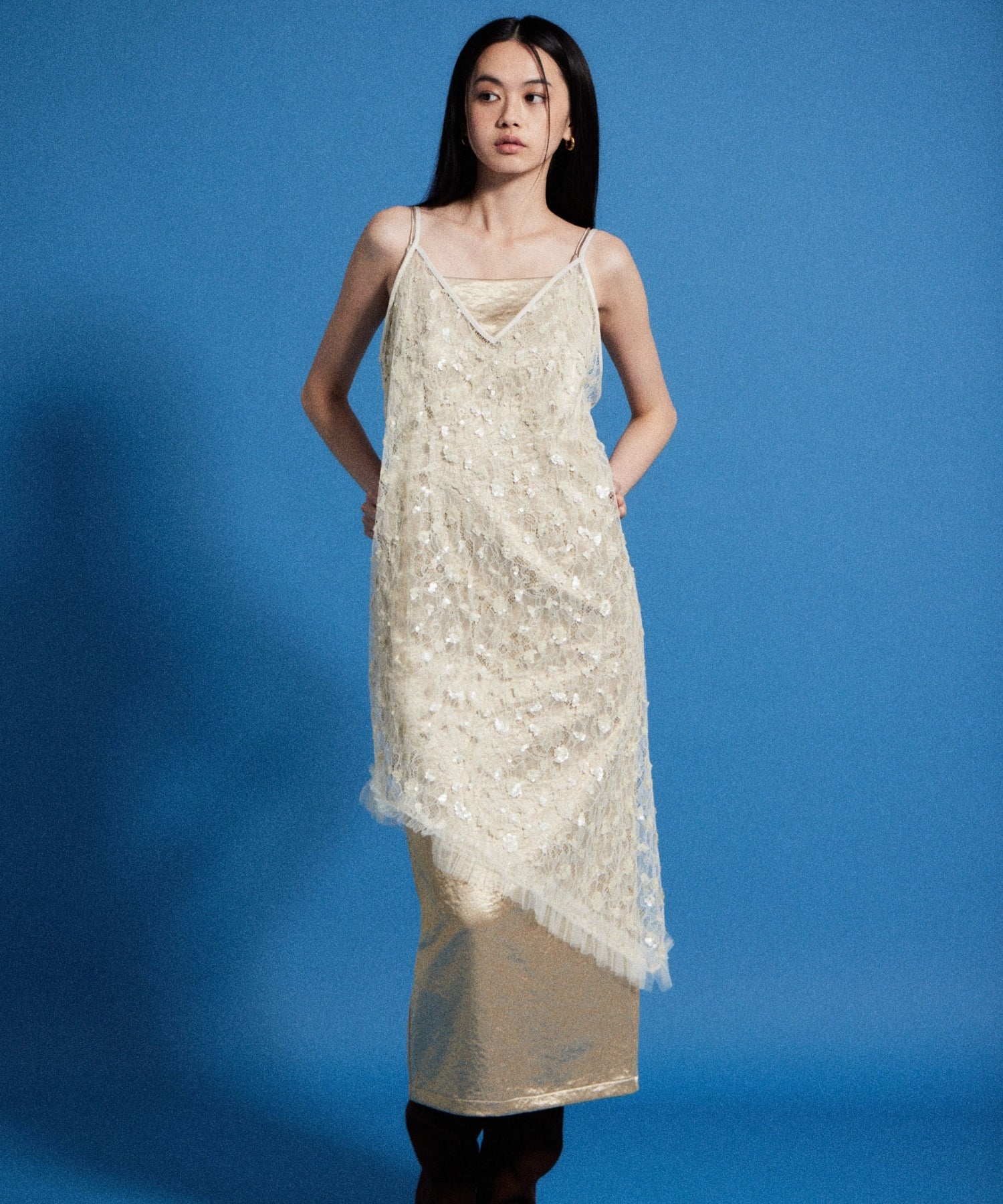 【POPUP】FLOWER SPANGLE CAMI DRESS