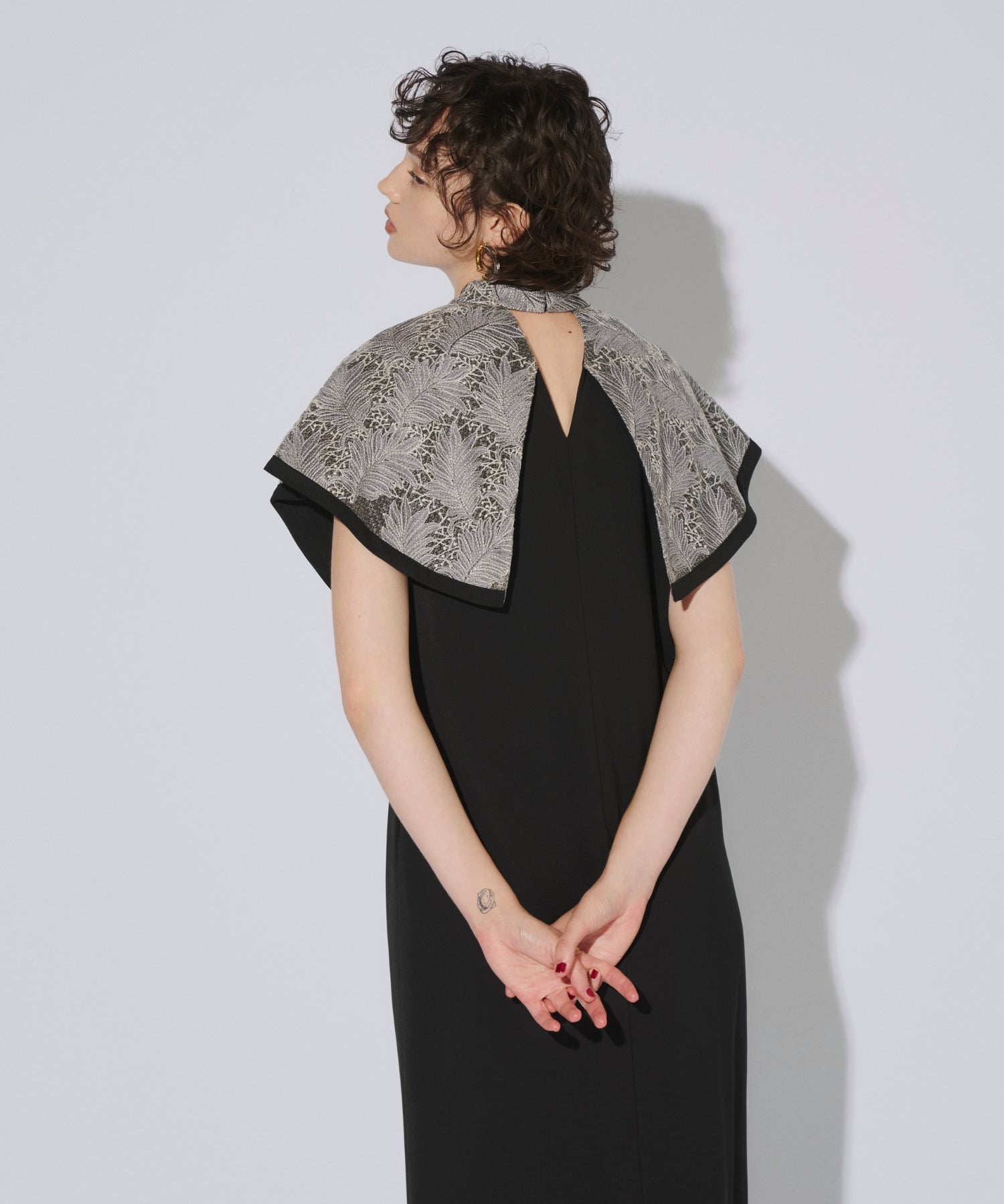 EMBROIDERY CAPE DRESS