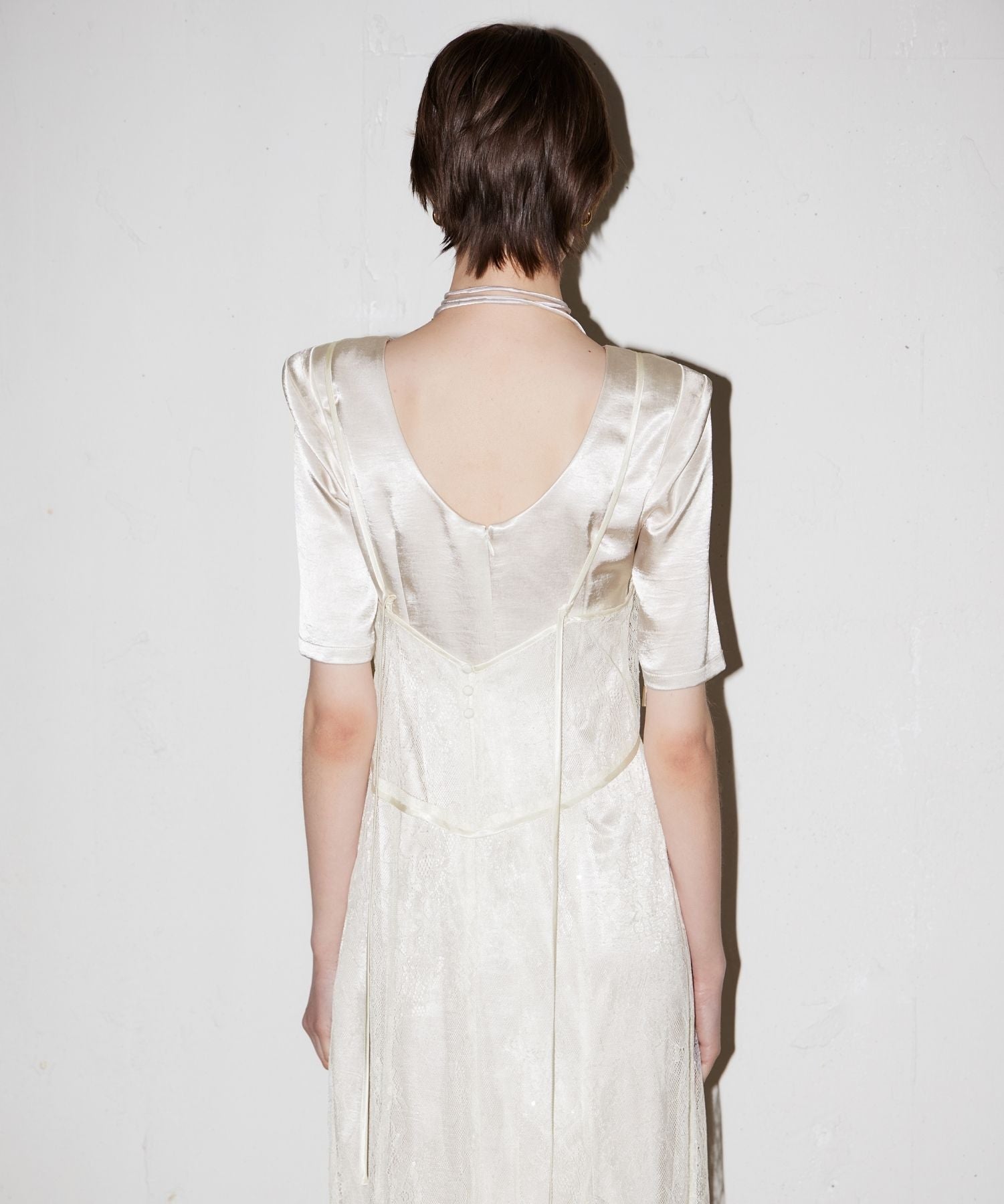 SPARKLE LACE SATIN DRESS