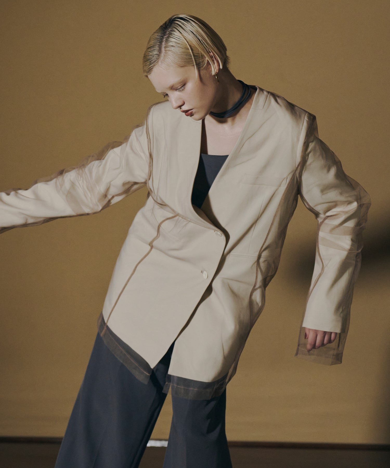 BOXY LAYERED TULLE JACKET