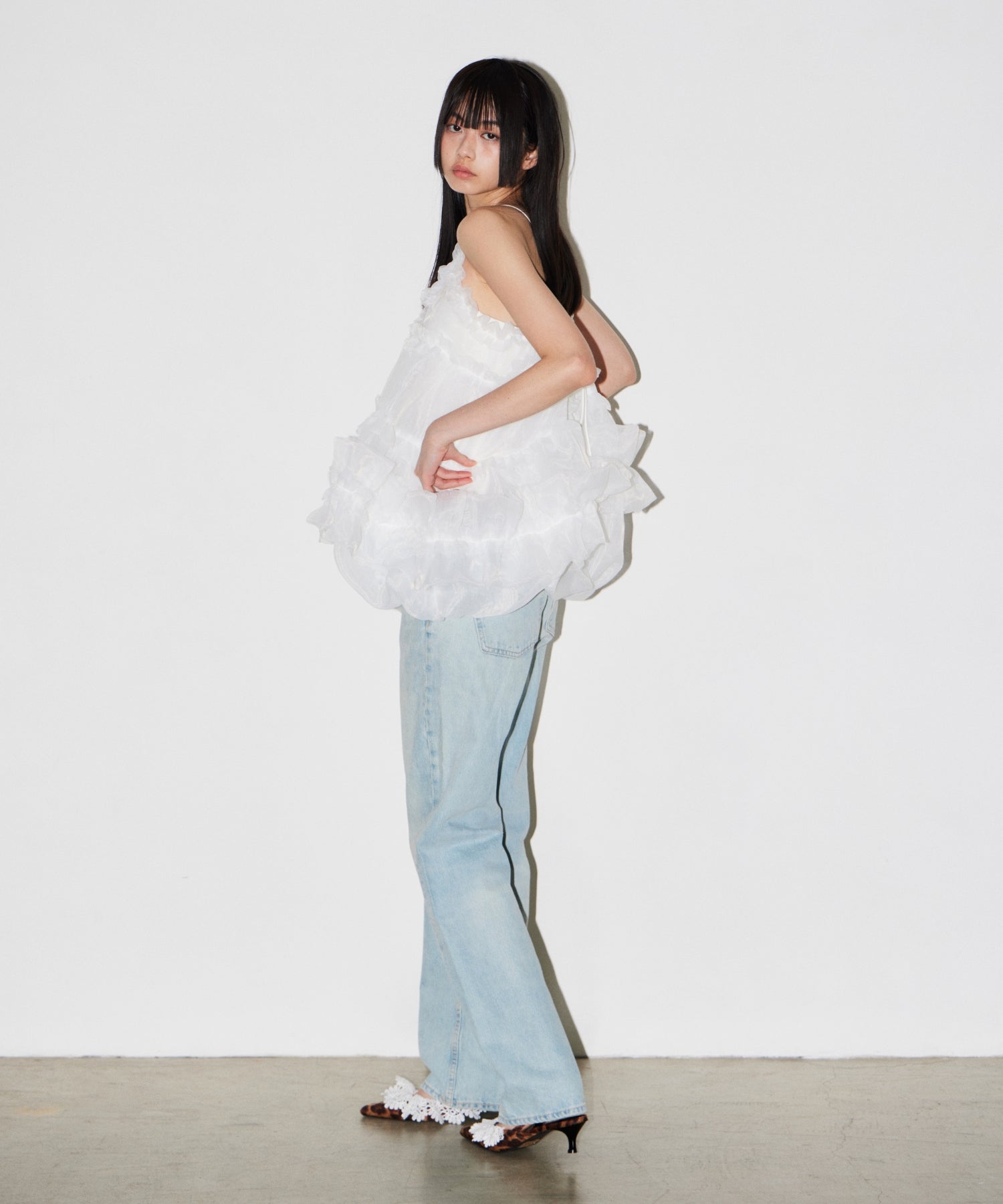 【POPUP】ORGANZA FRILL BALLOON CAMI