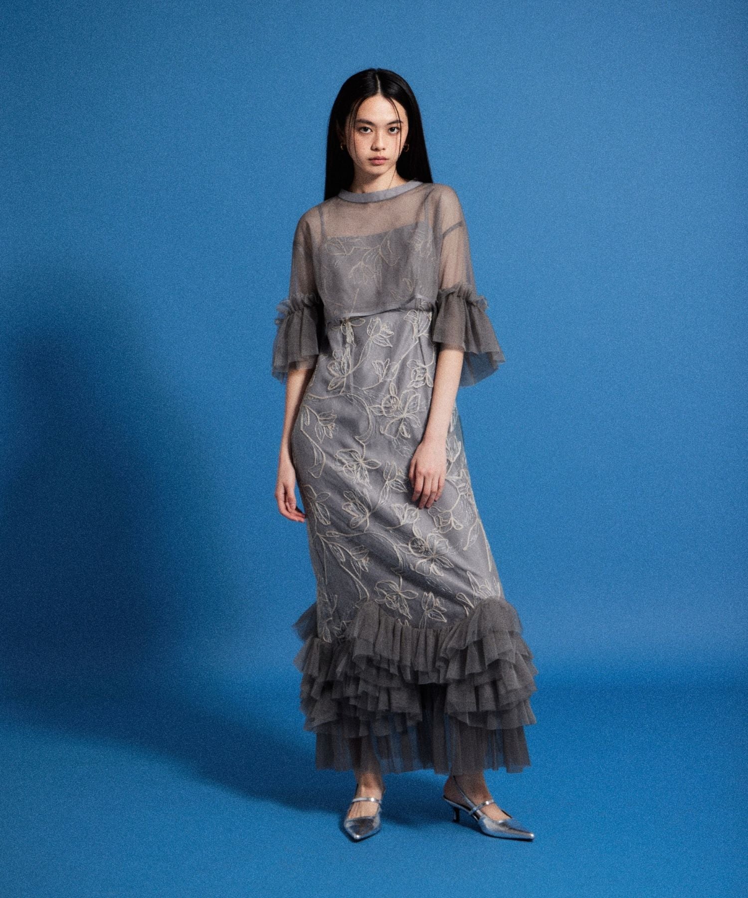 EMBROIDERY FRILL SET DRESS