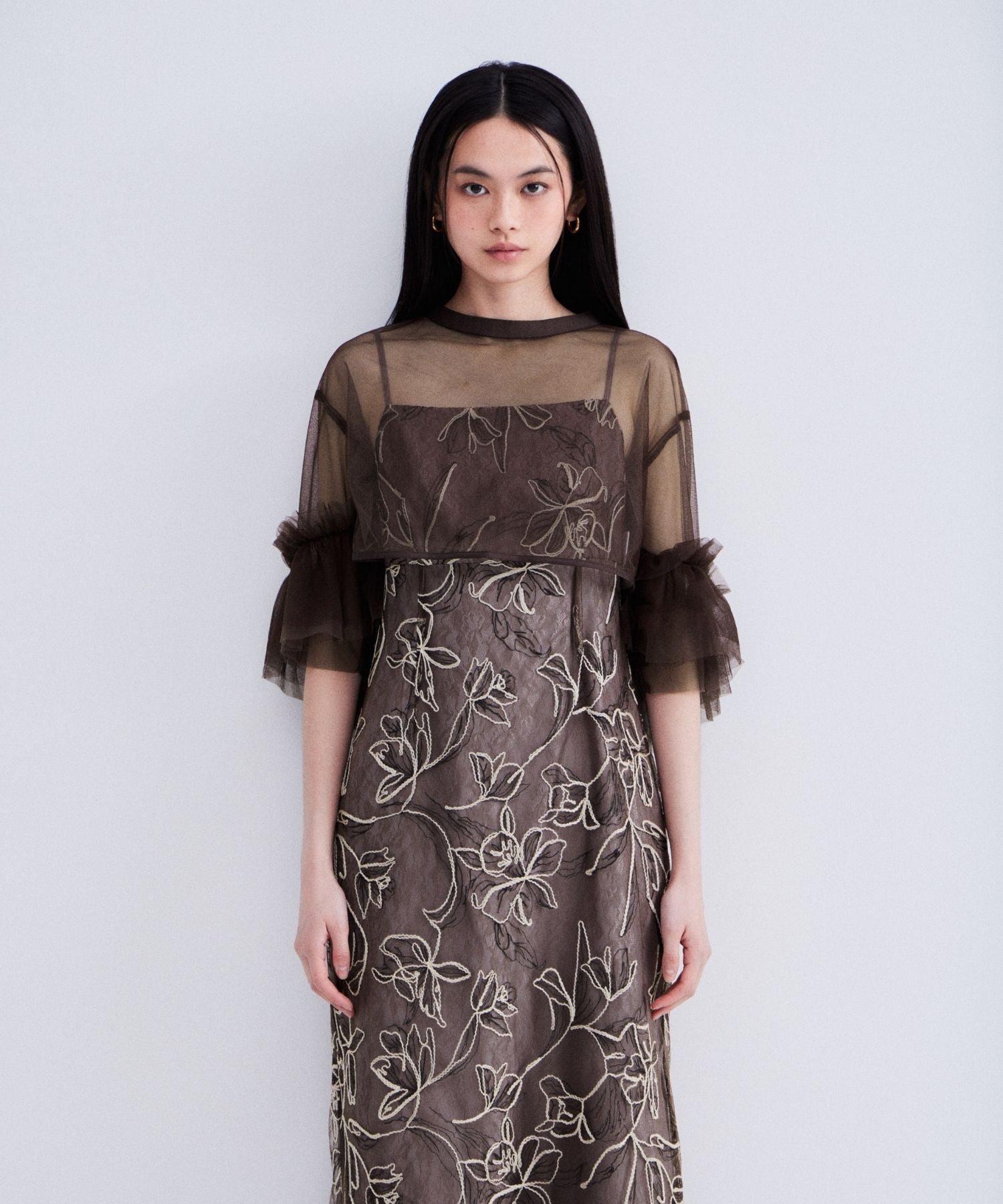 EMBROIDERY FRILL SET DRESS