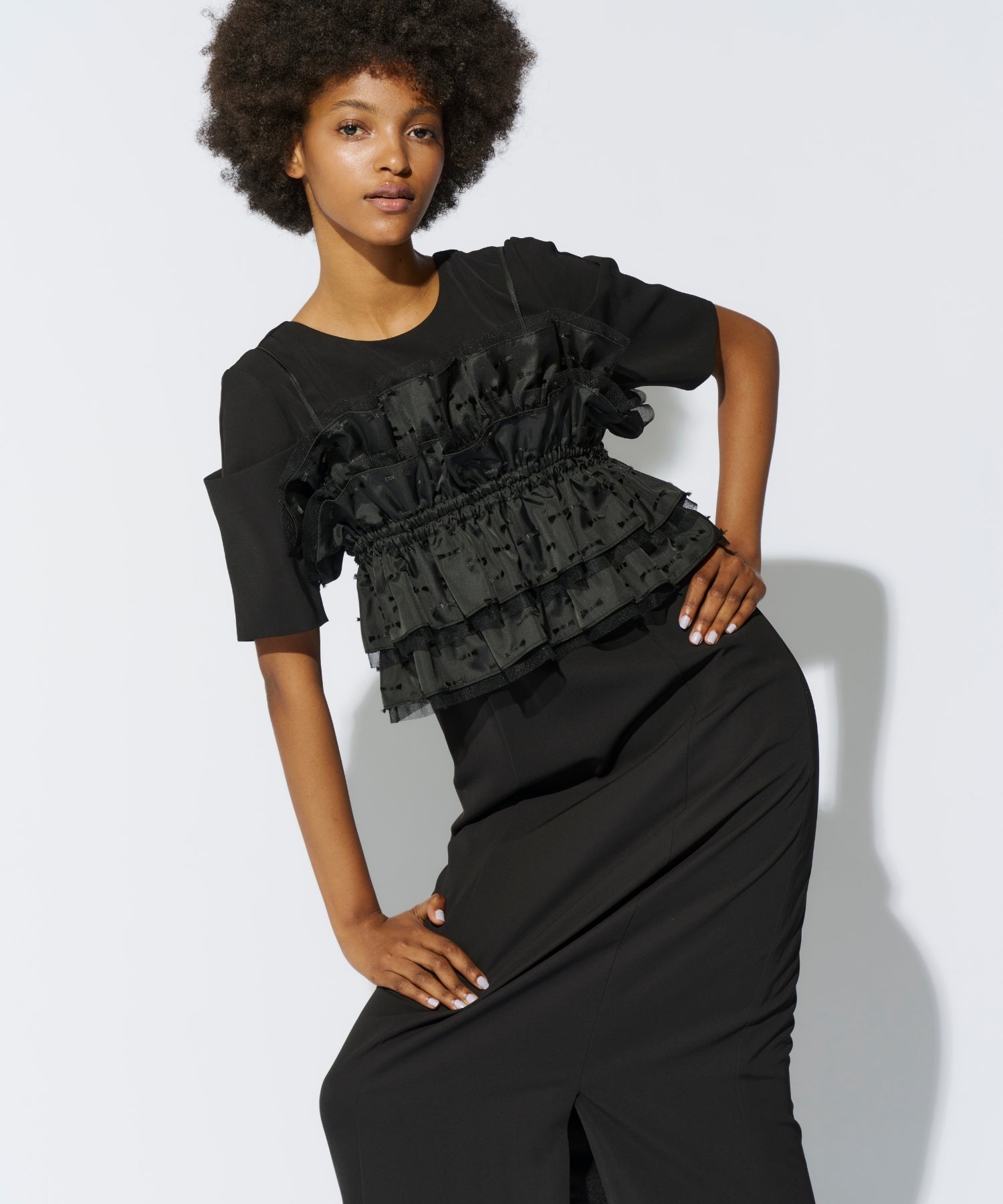 RIBBON JACQUARD BUSTIER DRESS