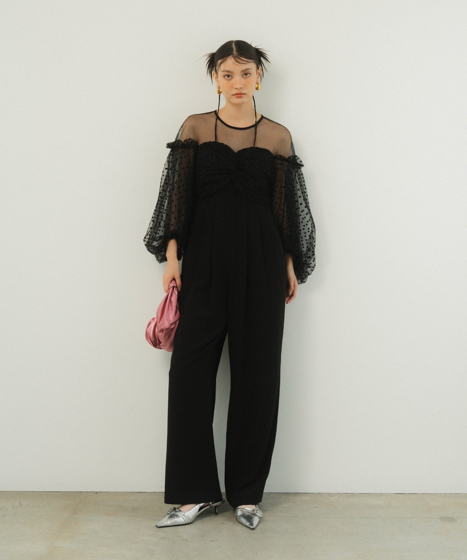 FLOCKY DOT PANTS DRESS