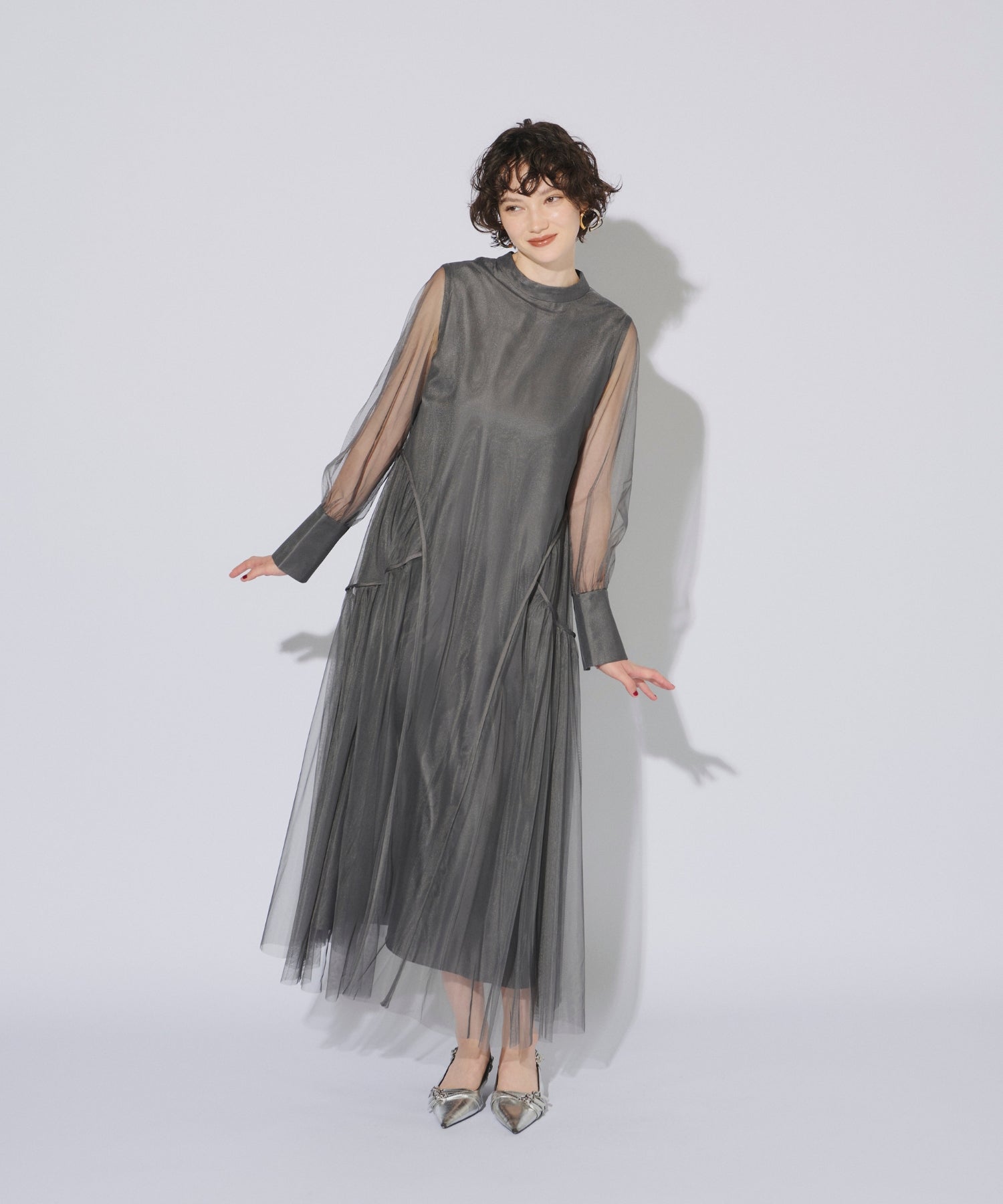 PIPING TULLE DRESS