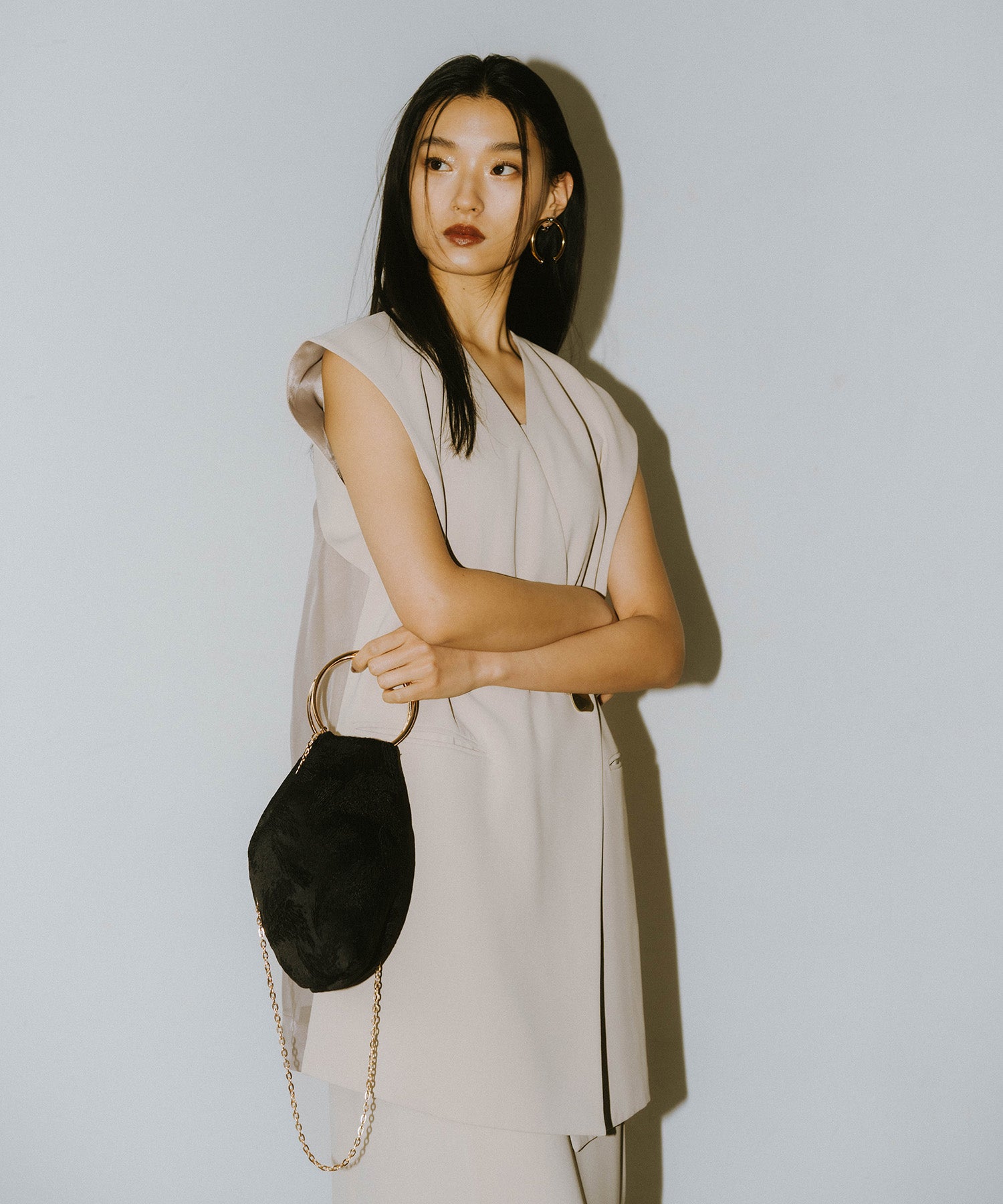 BACK SHEER GILET SETUP DRESS