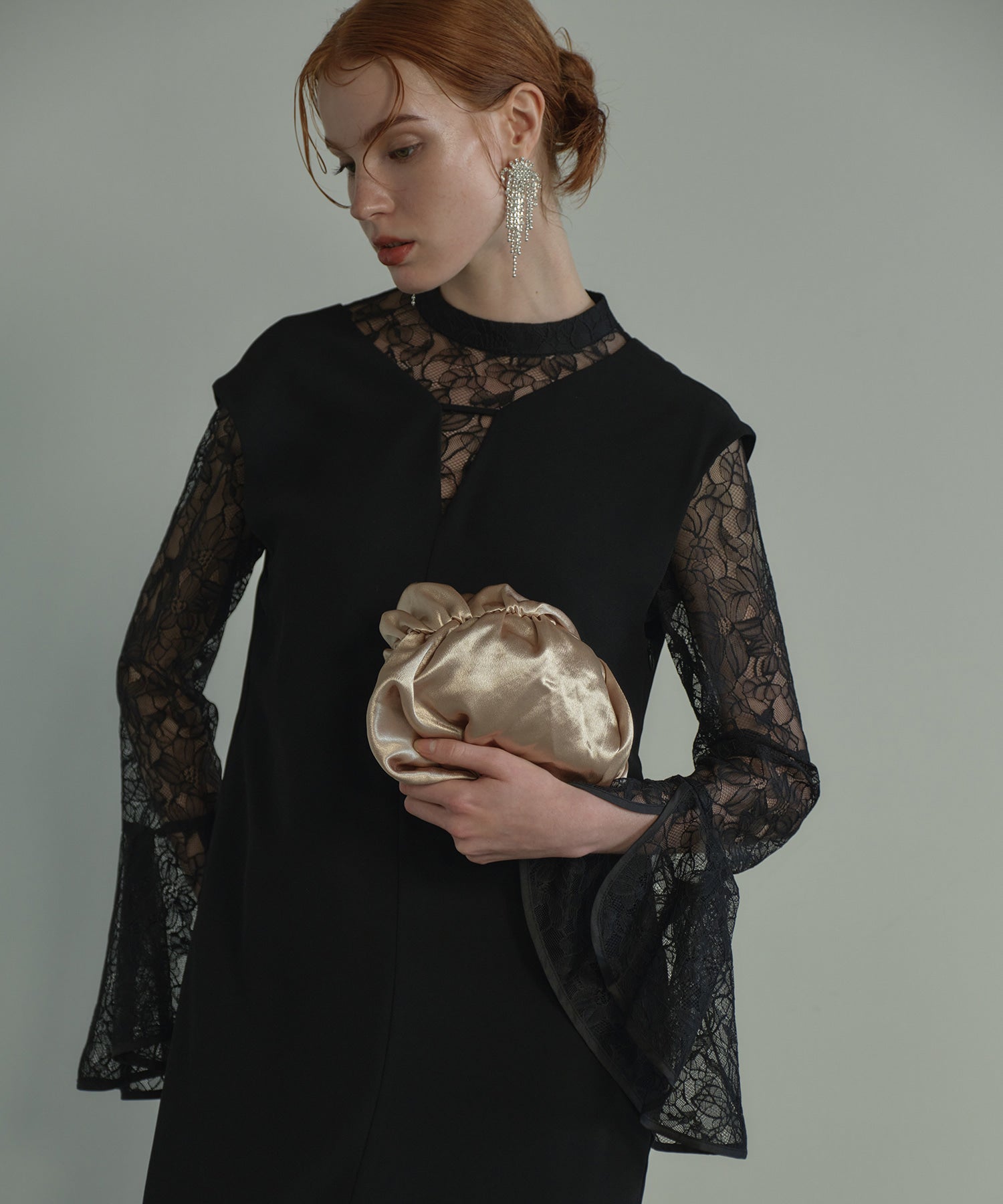 BELL SLEEVE SLIT DRESS