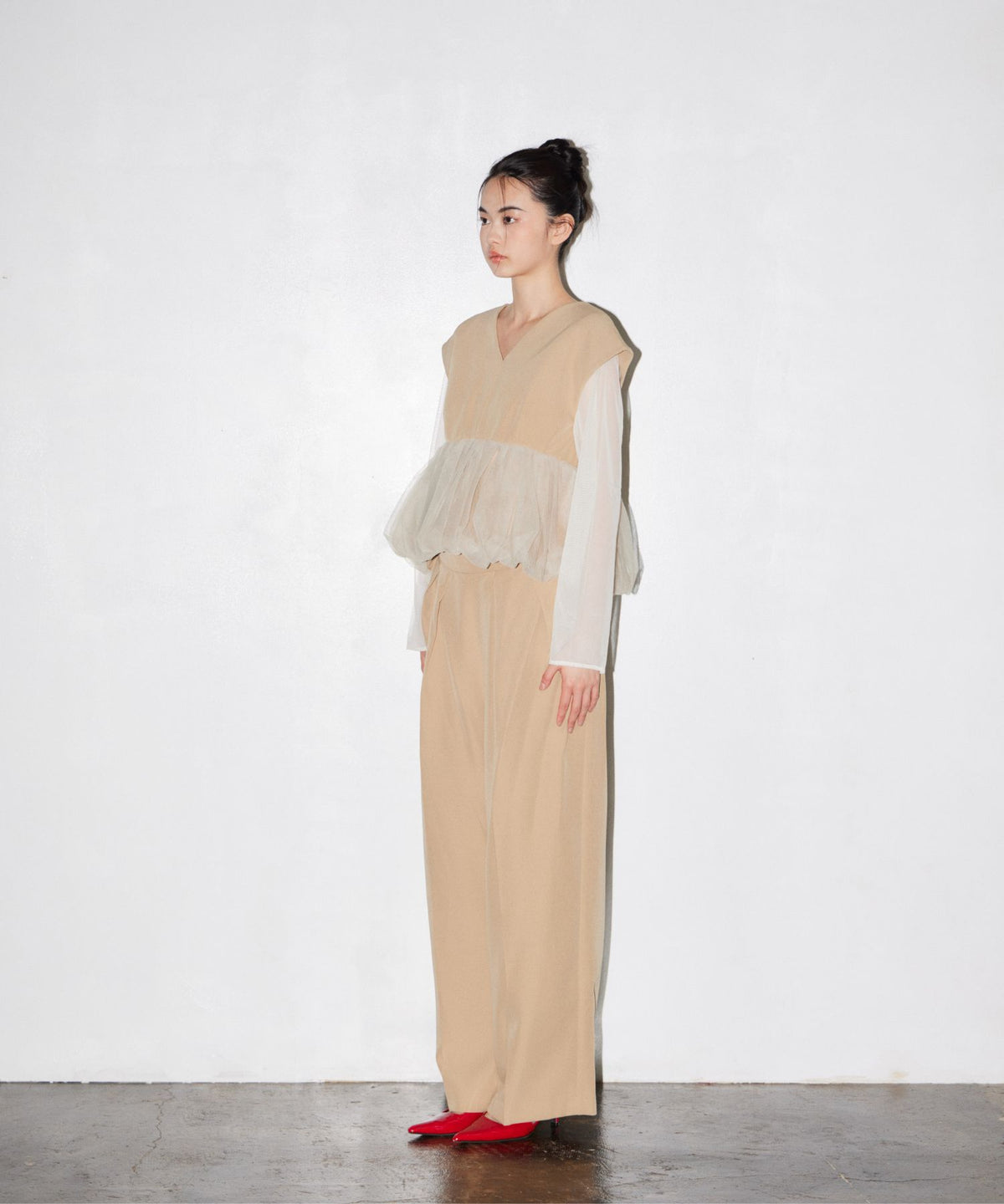 PEPLUM TULLE SET UP PANTS DRESS