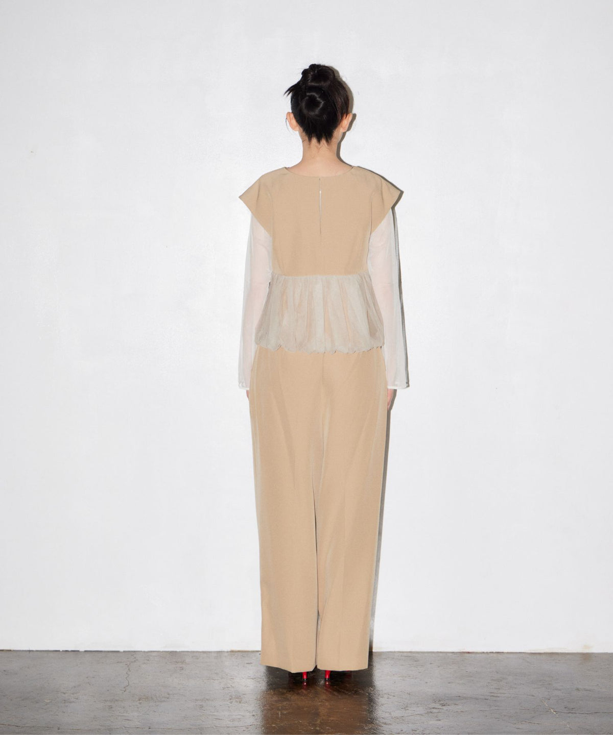 PEPLUM TULLE SET UP PANTS DRESS
