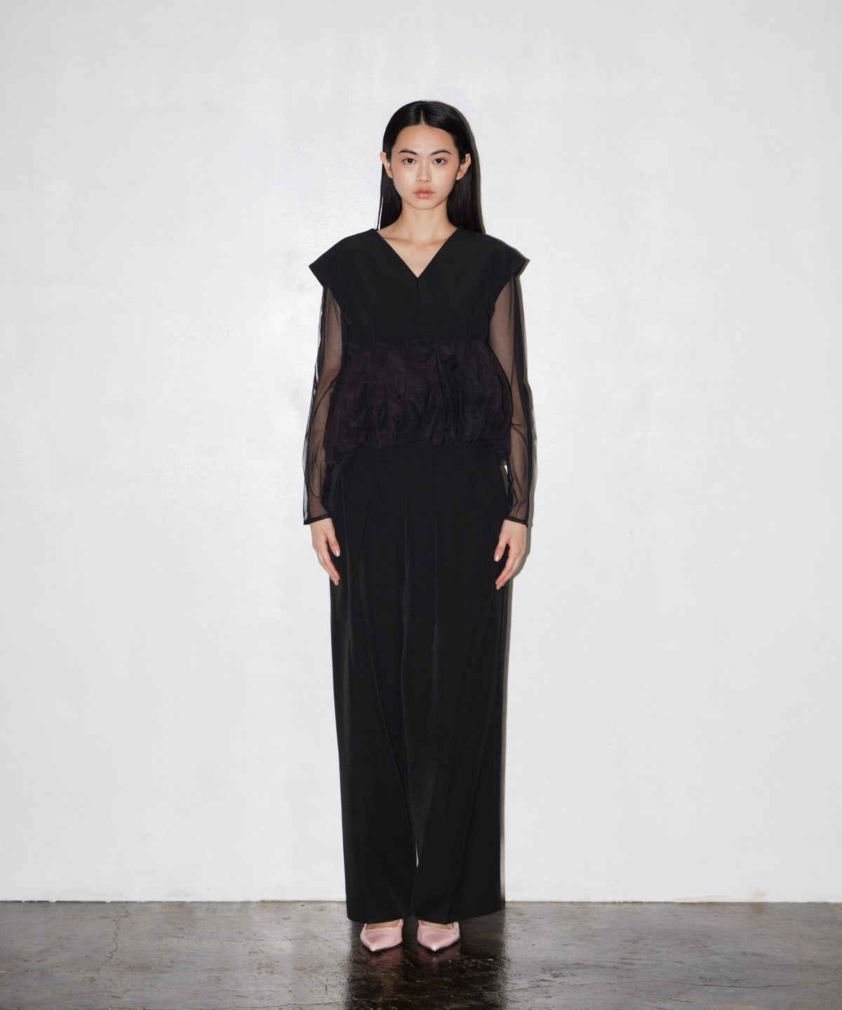 PEPLUM TULLE SET UP PANTS DRESS
