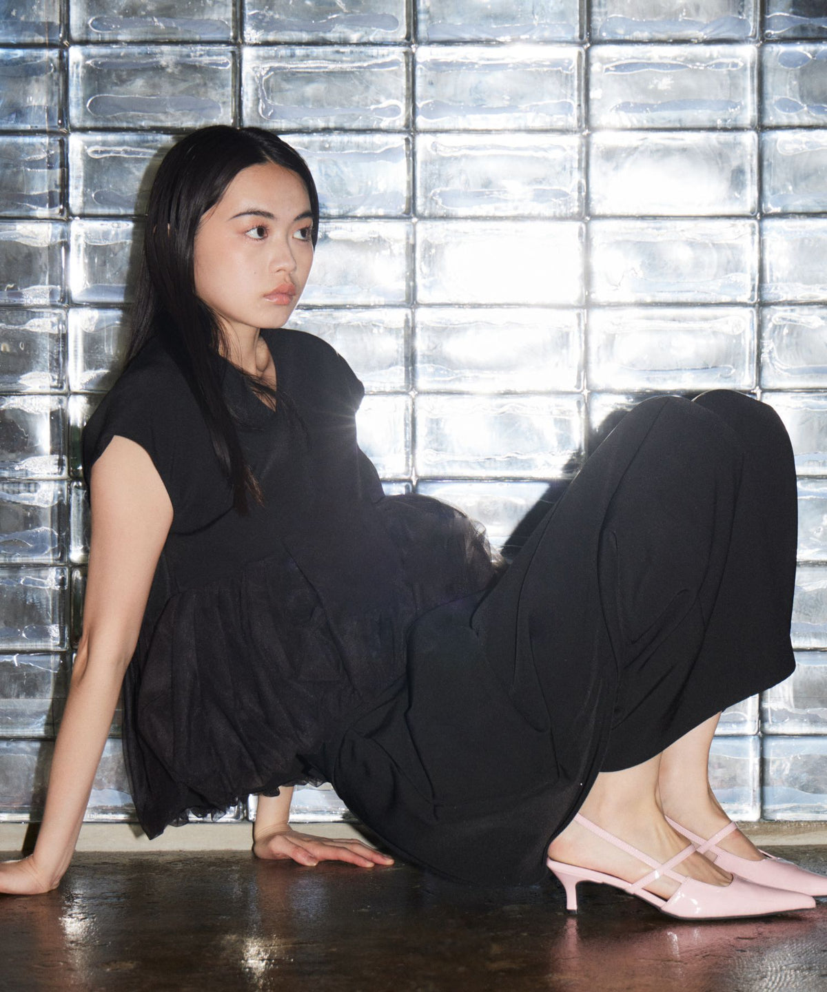 PEPLUM TULLE SET UP PANTS DRESS