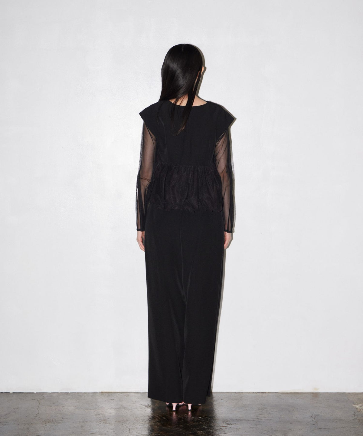PEPLUM TULLE SET UP PANTS DRESS