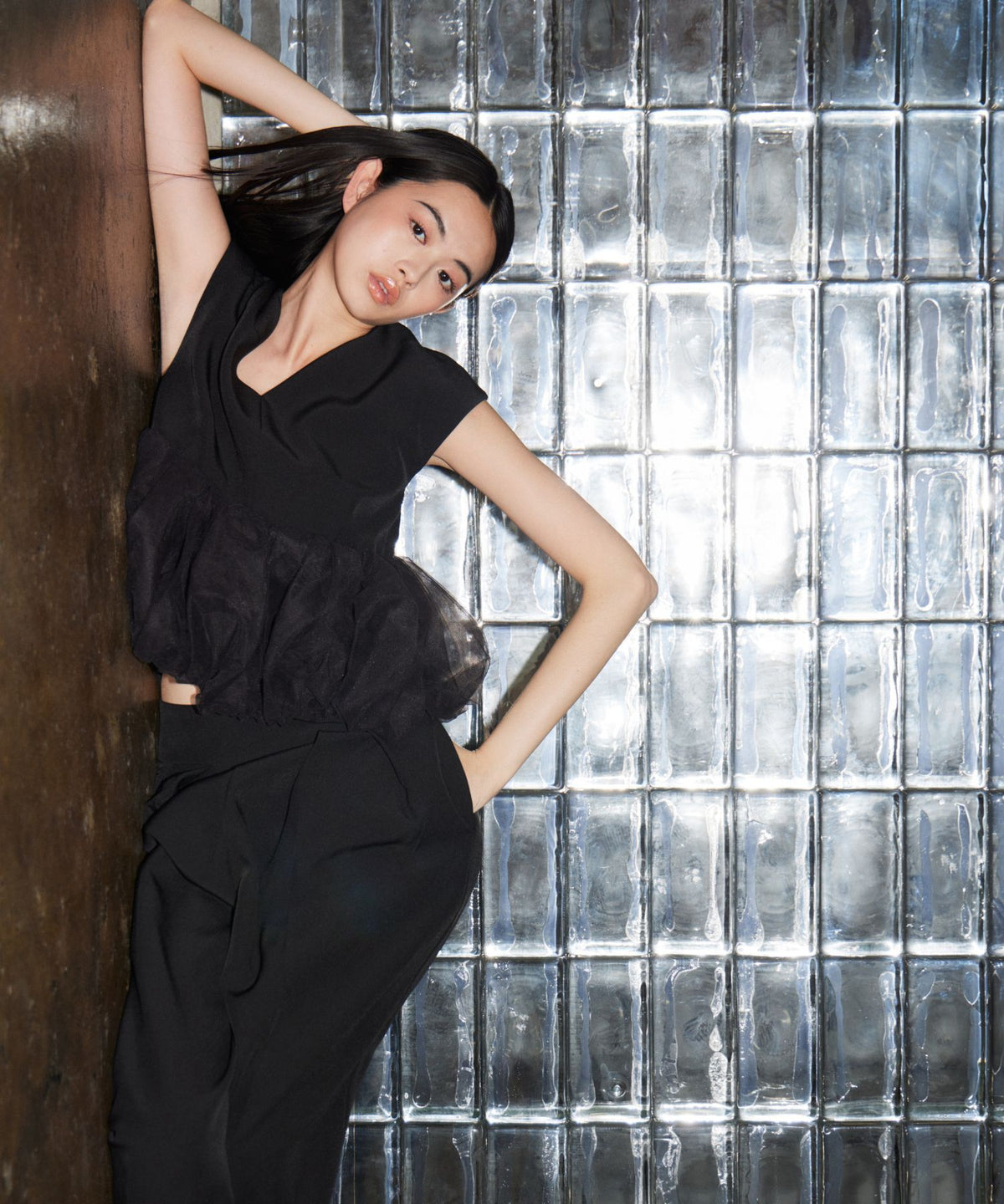 PEPLUM TULLE SET UP PANTS DRESS