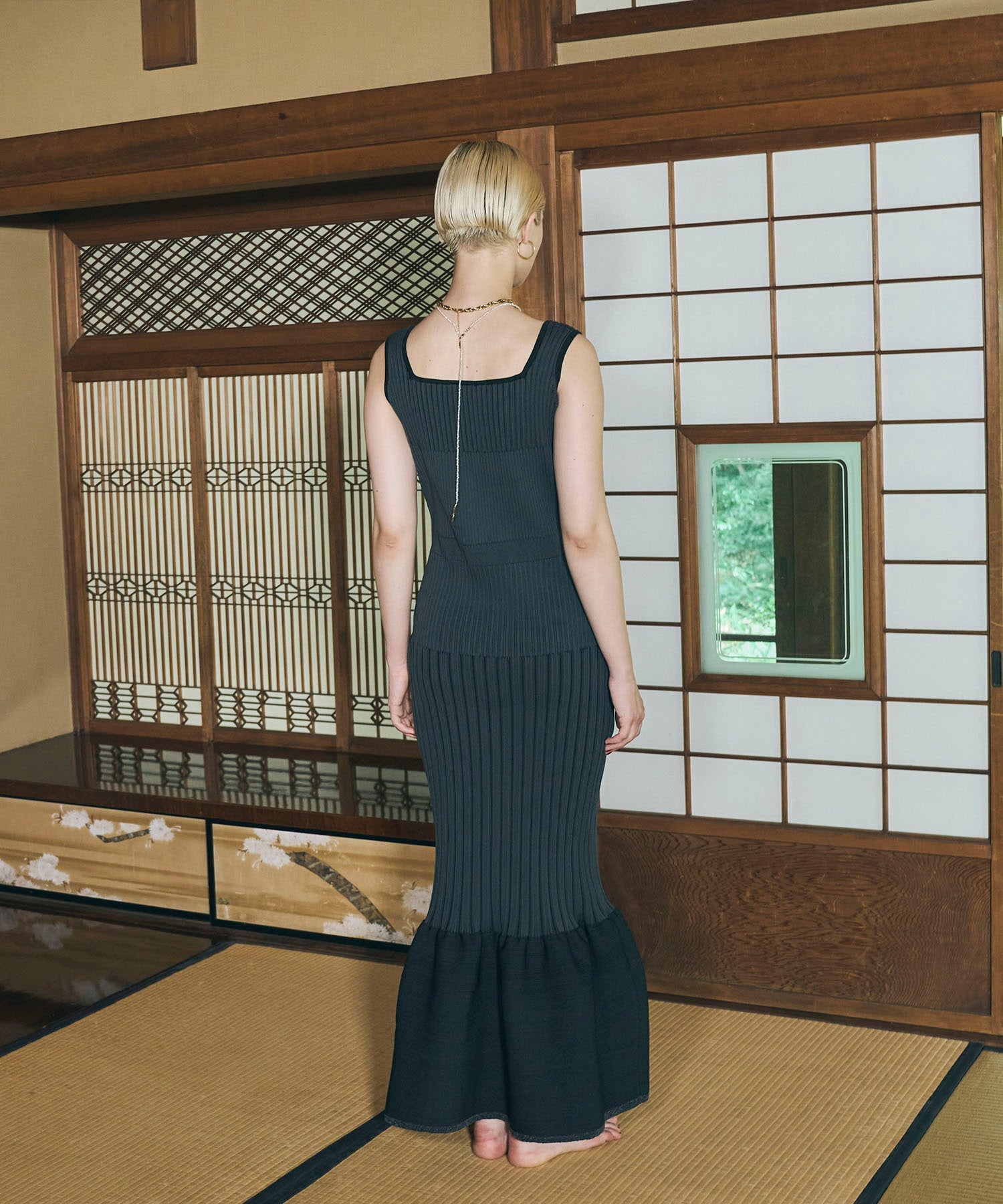 MERMAID HEM RIB KNIT DRESS