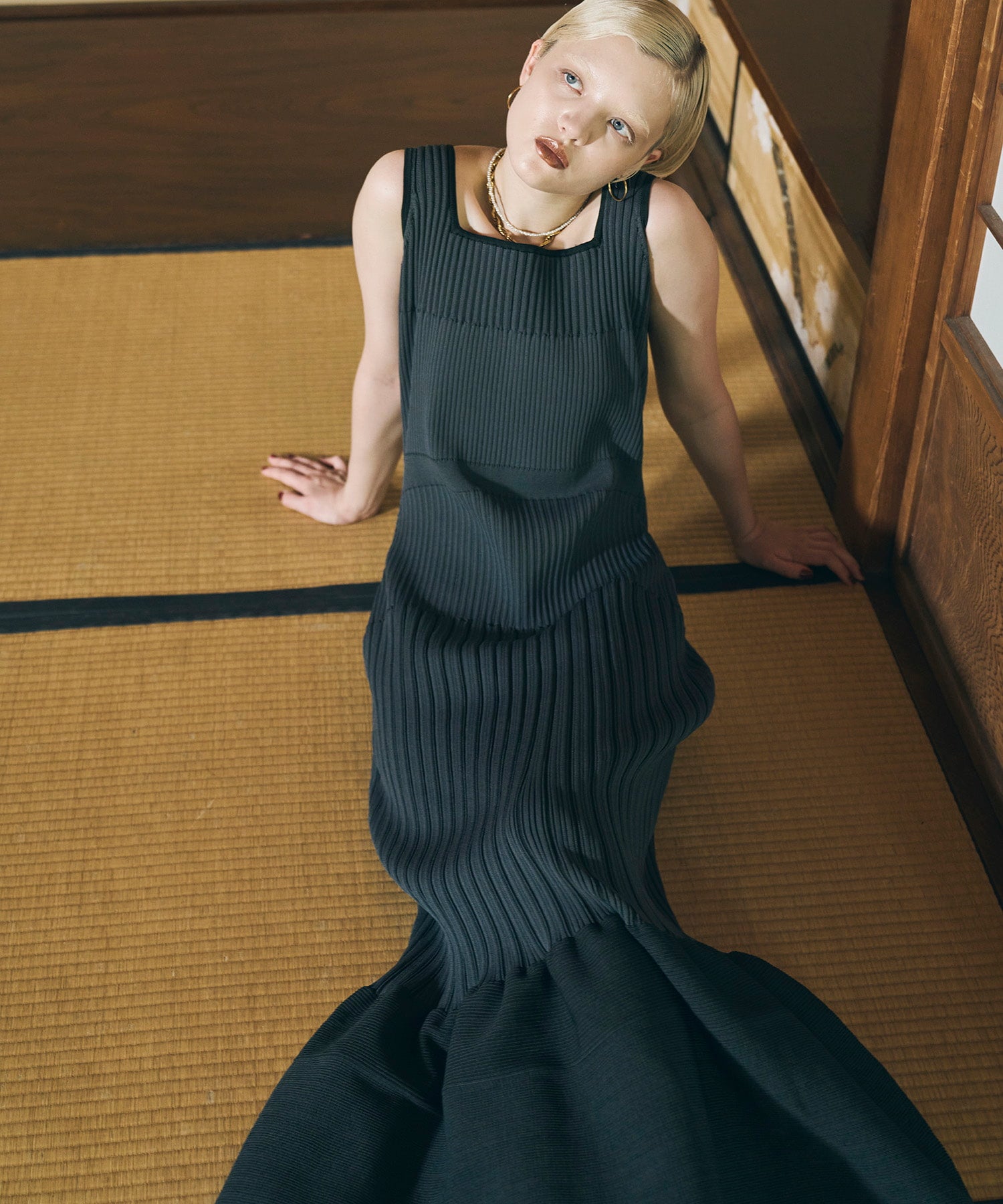 MERMAID HEM RIB KNIT DRESS