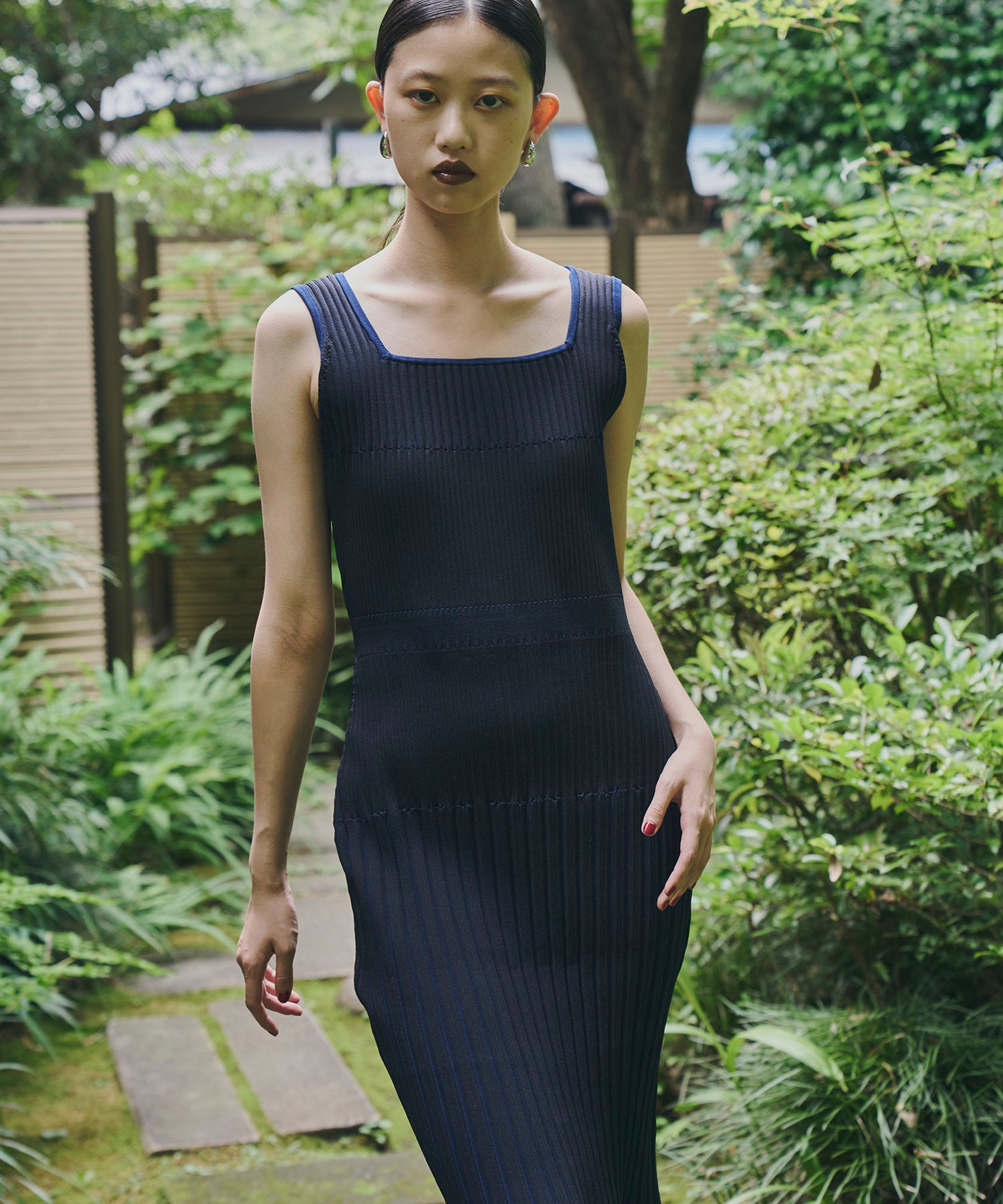 MERMAID HEM RIB KNIT DRESS