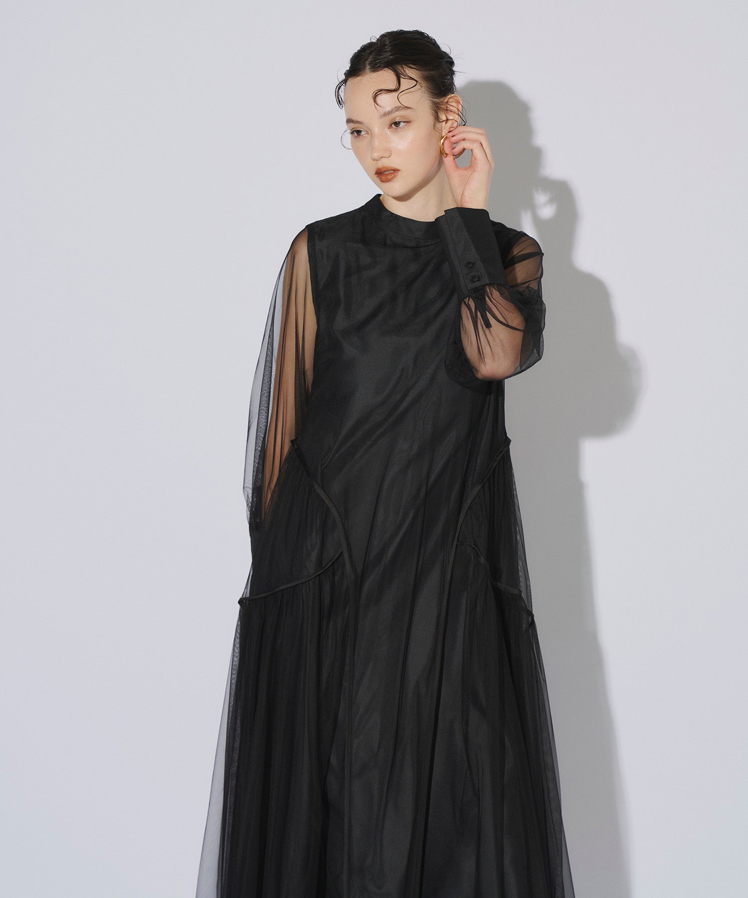 PIPING TULLE DRESS