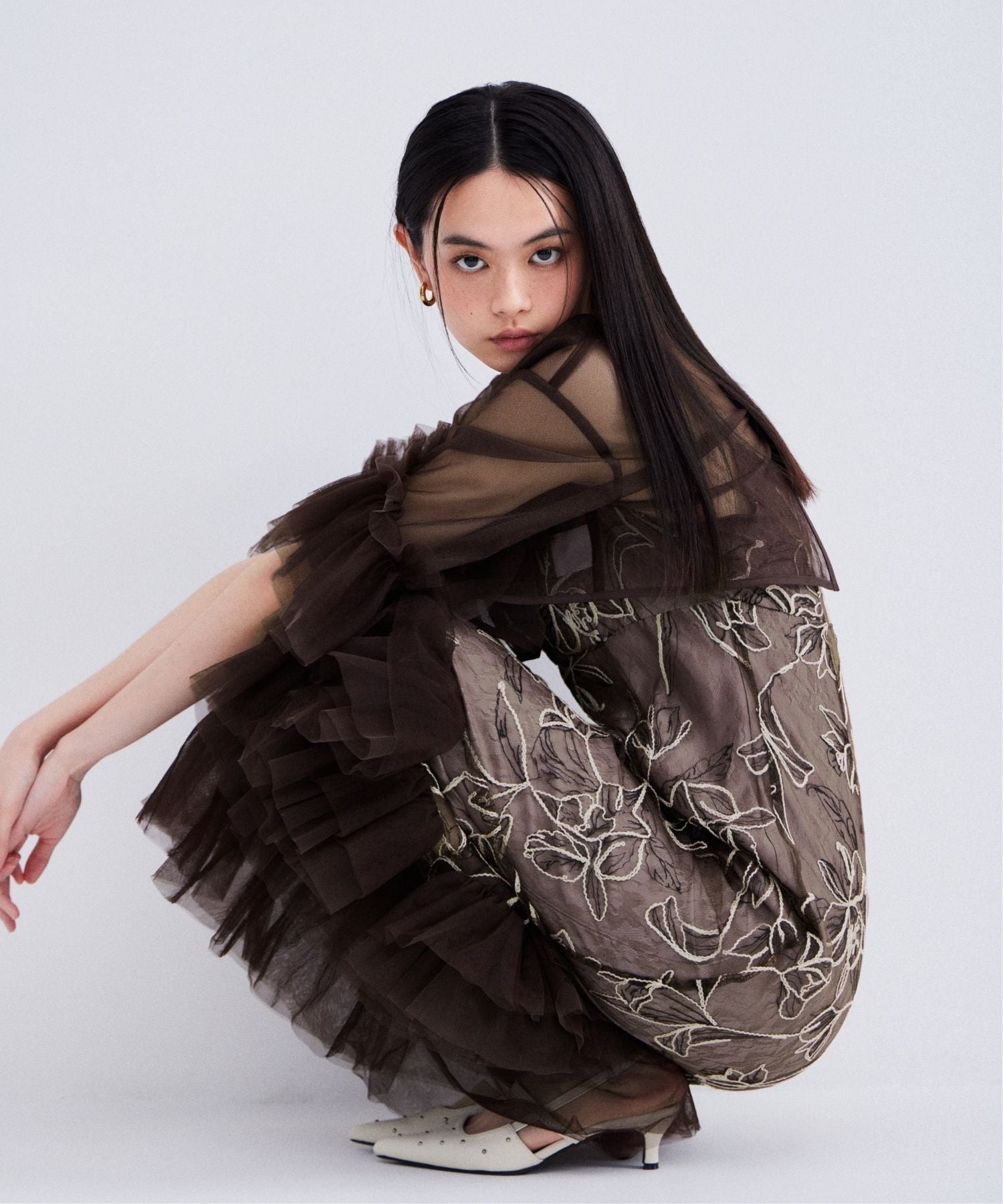 EMBROIDERY FRILL SET DRESS