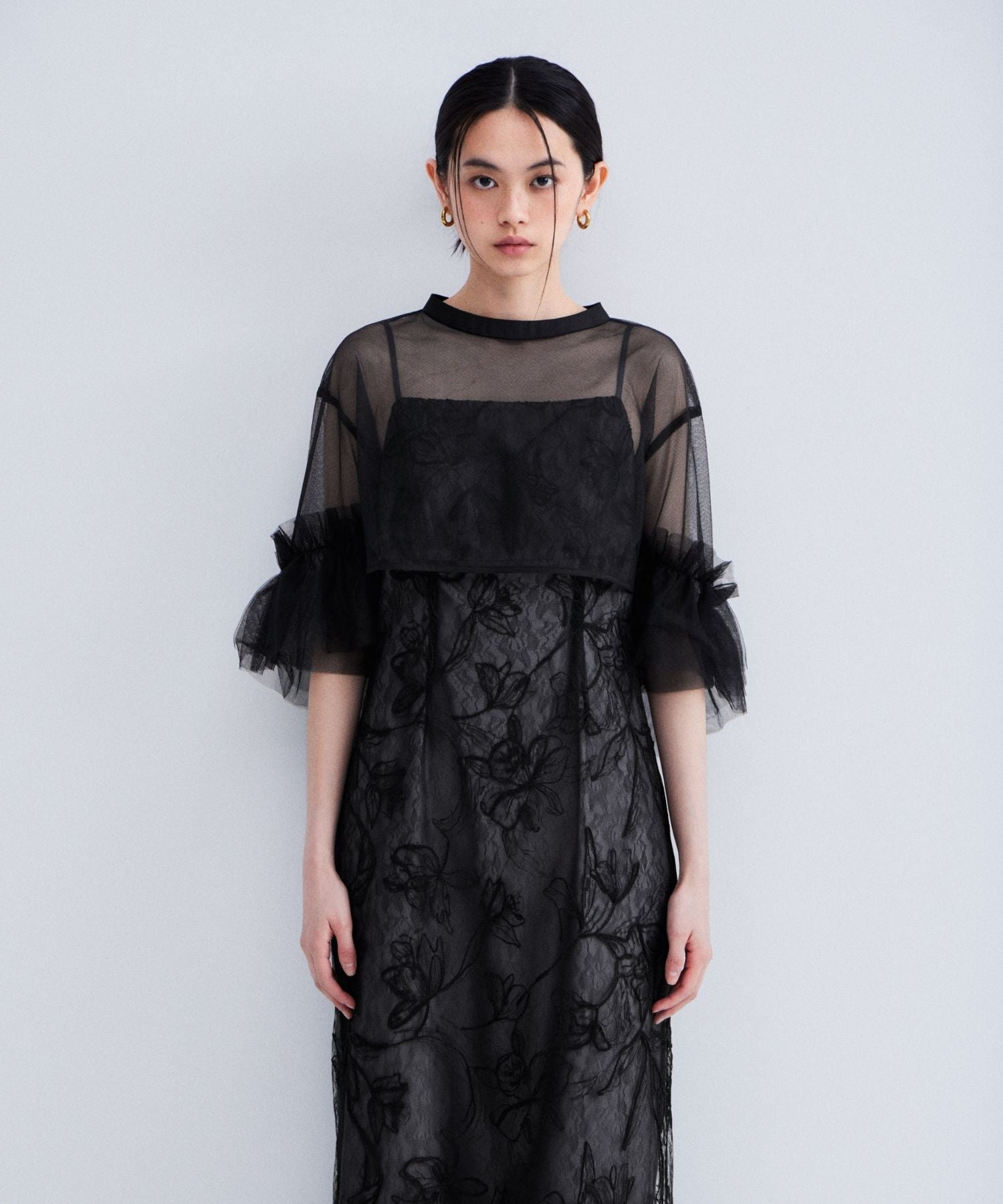 EMBROIDERY FRILL SET DRESS