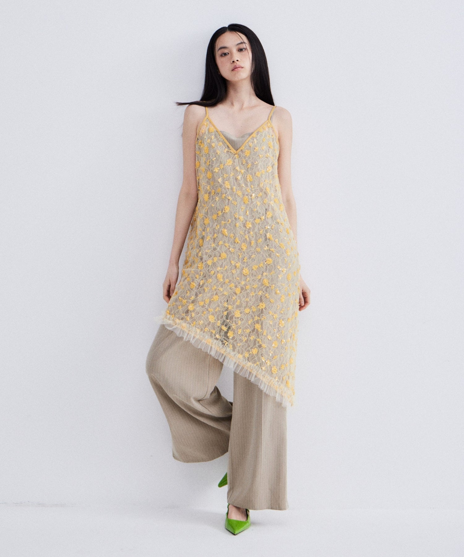 FLOWER SPANGLE CAMI DRESS