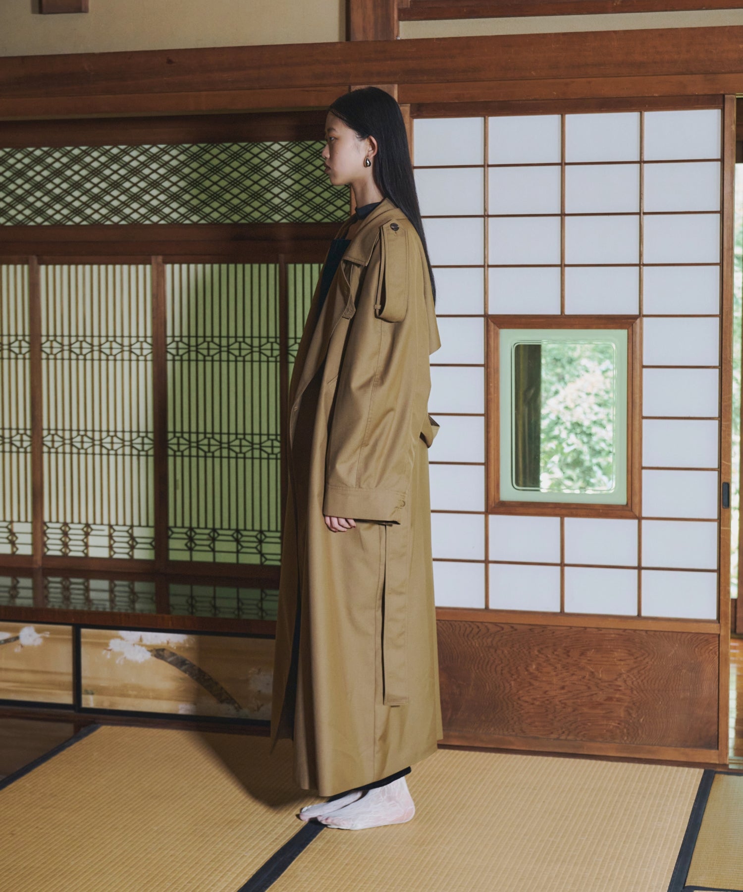 OVER LONG TRENCH COAT
